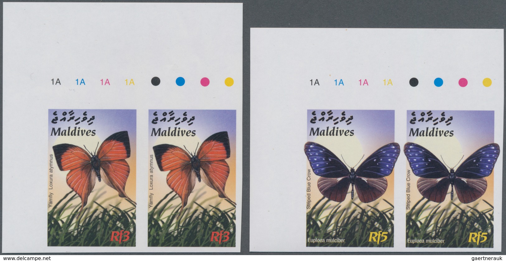 Thematik: Tiere-Schmetterlinge / Animals-butterflies: 2003, MALDIVES: Butterflies Complete Set Of Fo - Vlinders