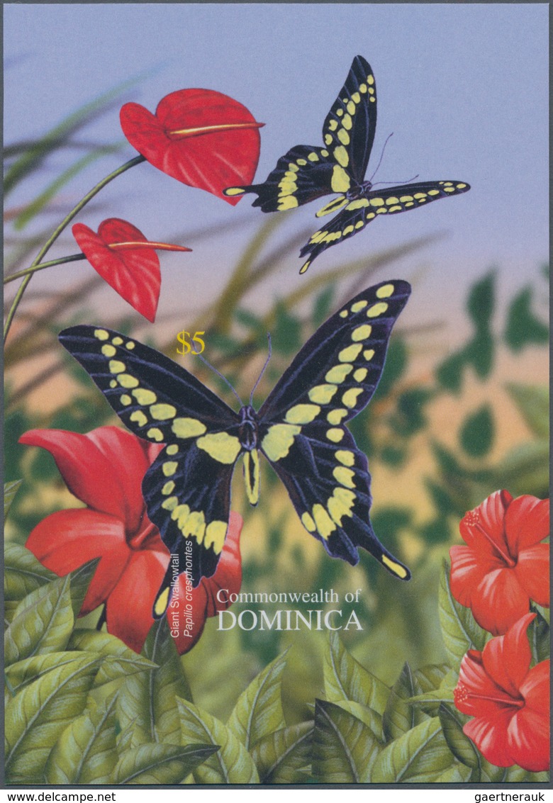 Thematik: Tiere-Schmetterlinge / Animals-butterflies: 2004, Dominica. IMPERFORATE Souvenir Sheet For - Vlinders