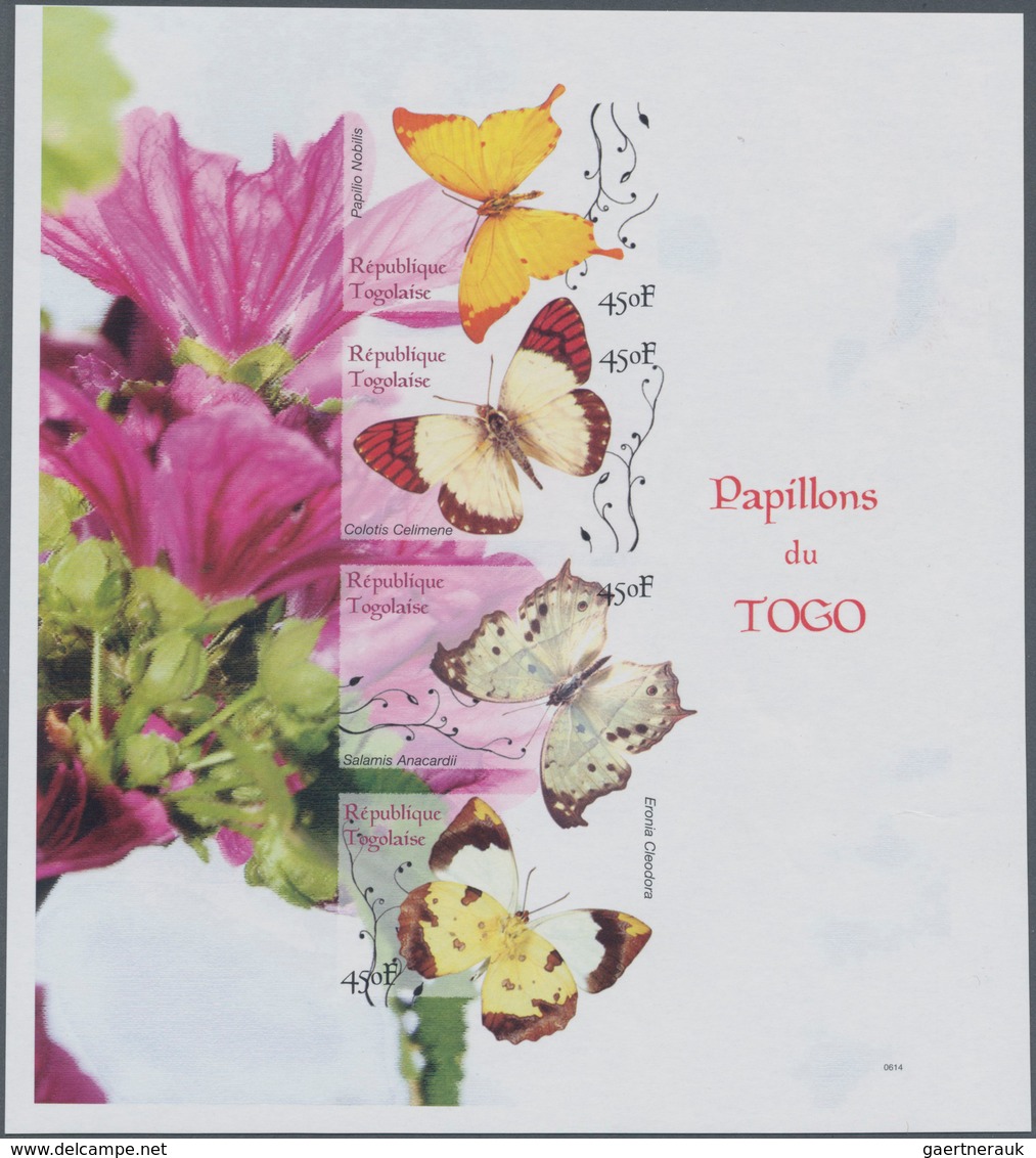 Thematik: Tiere-Schmetterlinge / Animals-butterflies: 2006, TOGO: Butterflies Complete Set Of Four I - Butterflies