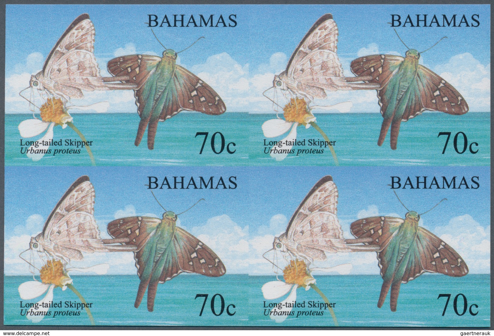Thematik: Tiere-Schmetterlinge / Animals-butterflies: 2008, Bahamas. IMPERFORATE Block Of 4 For The - Butterflies