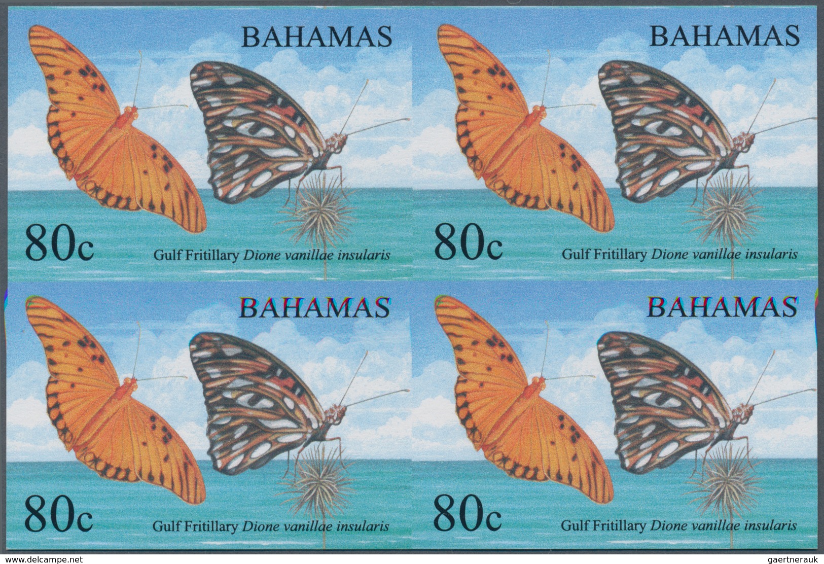 Thematik: Tiere-Schmetterlinge / Animals-butterflies: 2008, Bahamas. IMPERFORATE Block Of 4 For The - Butterflies