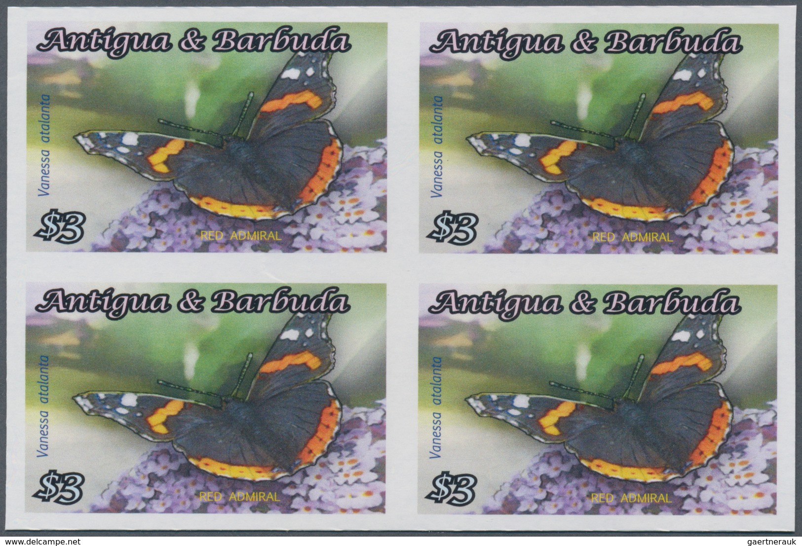 Thematik: Tiere-Schmetterlinge / Animals-butterflies: 2010, Antigua & Barbuda. IMPERFORATE Block Of - Butterflies