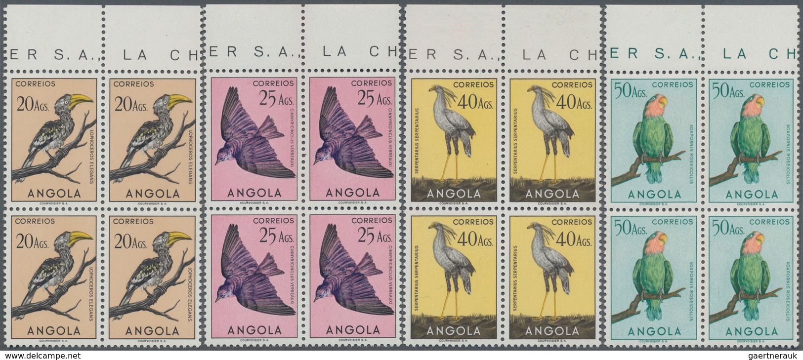 Thematik: Tiere-Vögel / Animals-birds: 1951, Birds, Cpl. Set 24 In Margin Blocks Of Four, Mint Never - Other & Unclassified