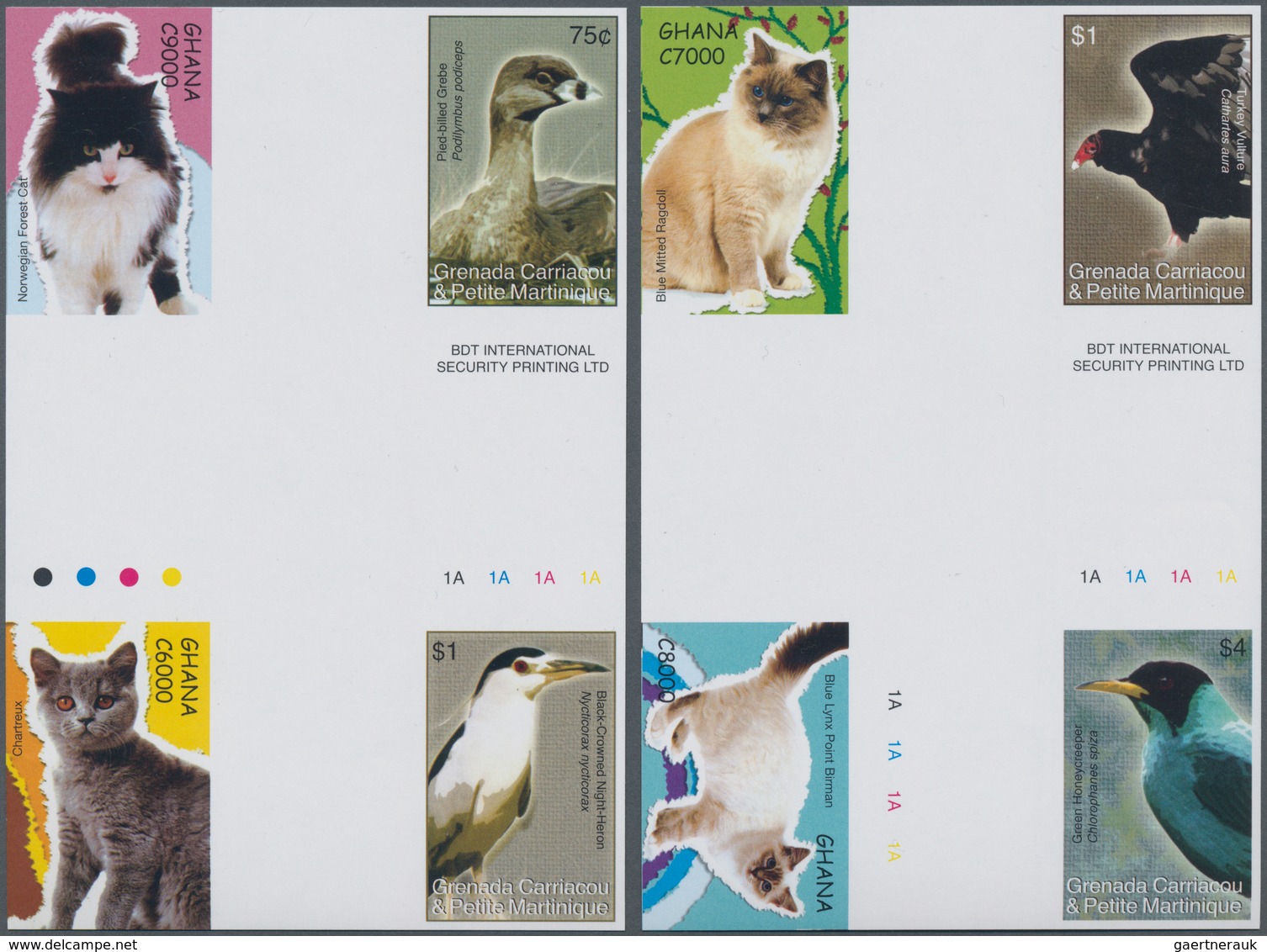 Thematik: Tiere-Vögel / Animals-birds: 2007, GRENADA/CARRIACOU And GHANA: Two Different Complete Set - Other & Unclassified