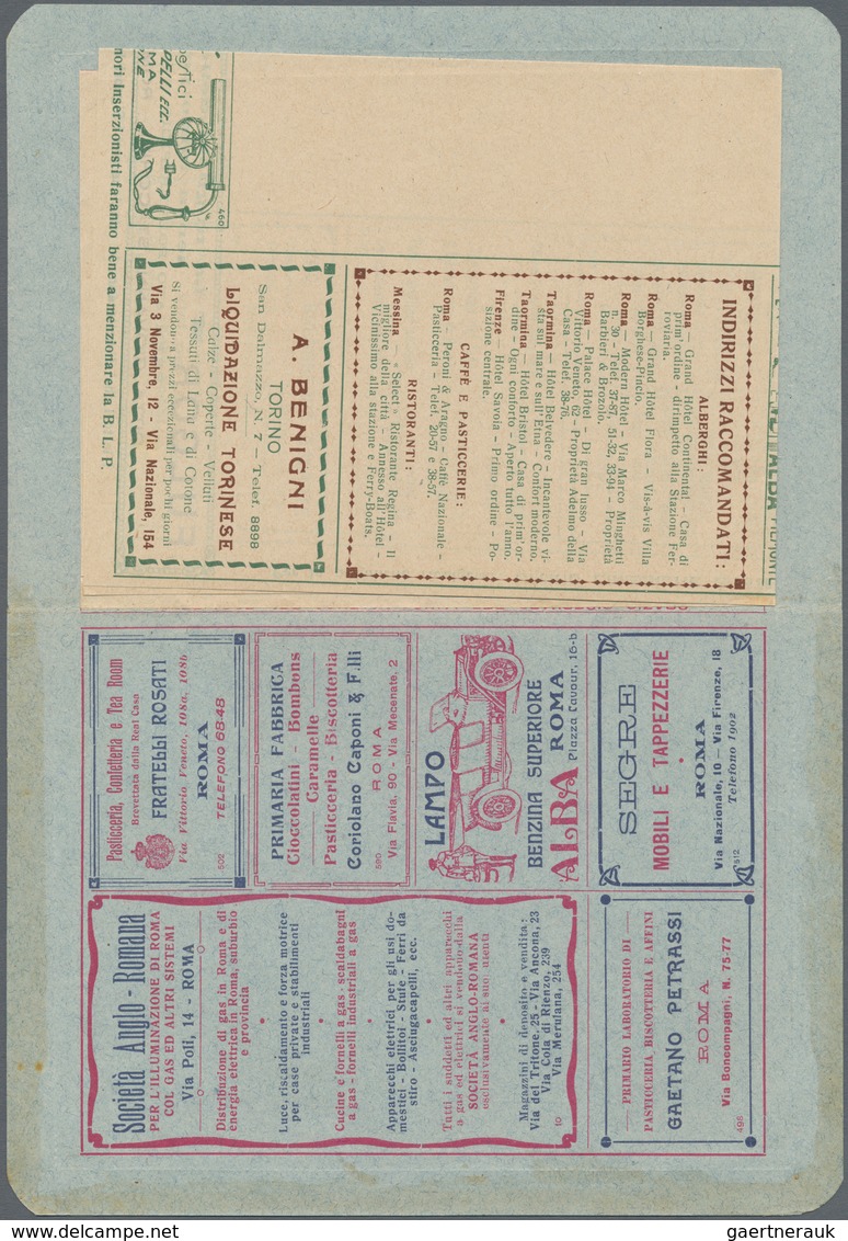 Thematik: Verkehr-Auto / Traffic-car: 1922 (approx), Italy. Advertising Letter Card Printed Inside A - Cars