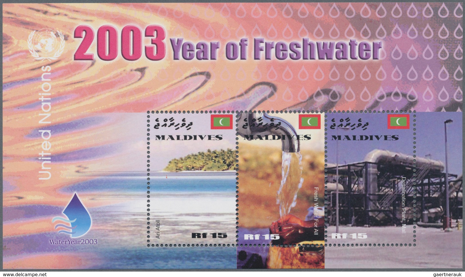 Thematik: Wasser / Water: 2003, MALDIVES: International Year Of Freshwater Complete Set Of Three In - Ohne Zuordnung