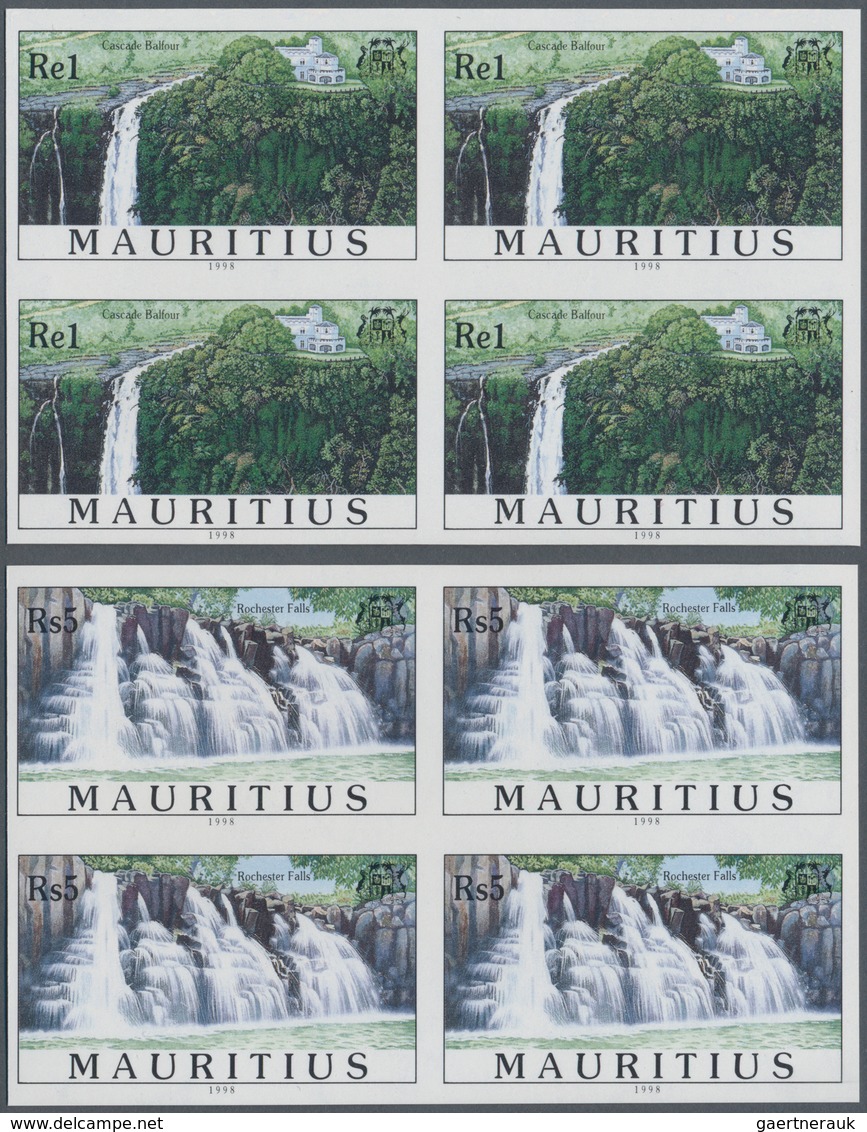 Thematik: Wasserfälle / Waterfalls: 1998, Mauritius. Complete Set "Waterfalls" In IMPERFORATE Blocks - Sin Clasificación