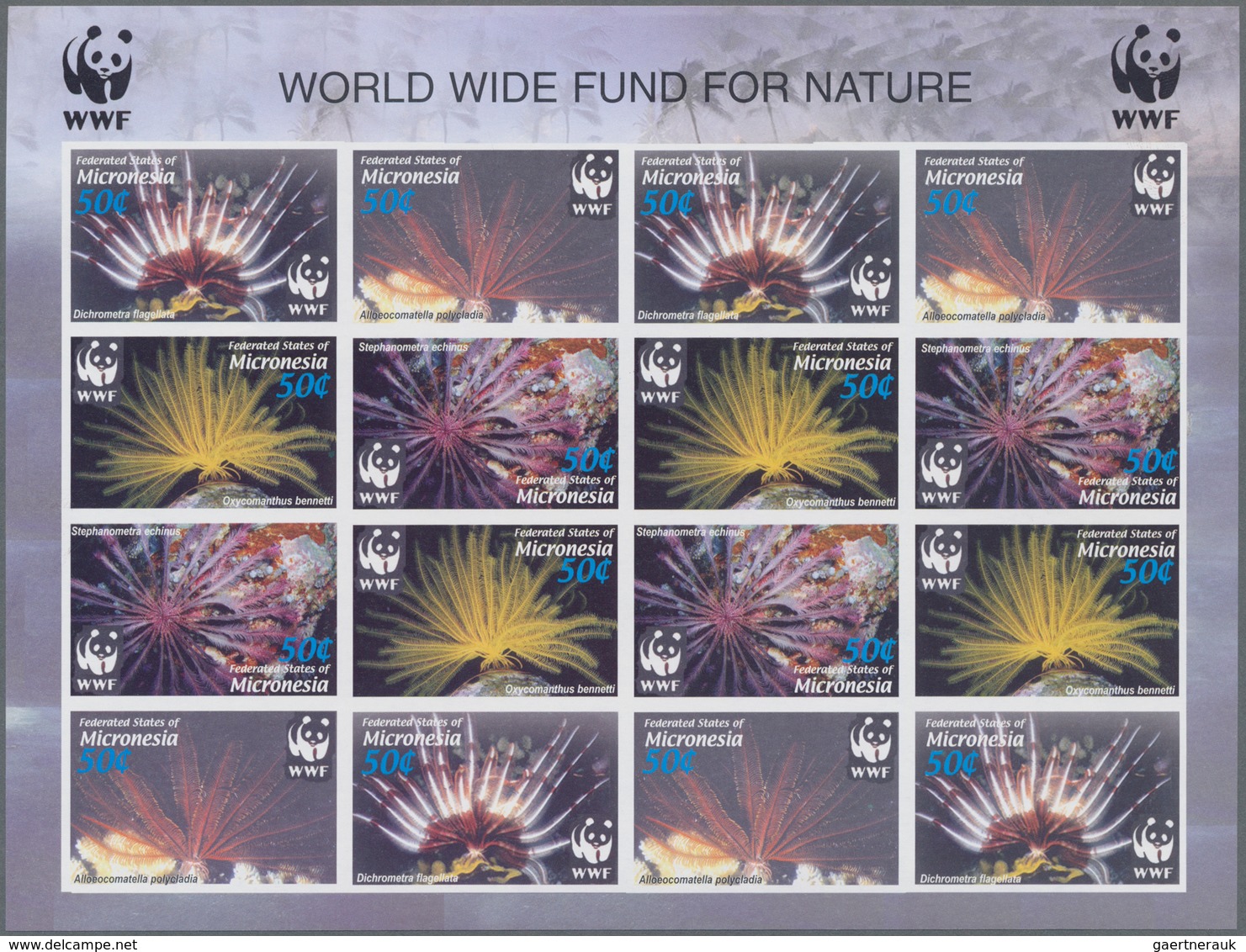 Thematik: WWF: 2005, MICRONESIA: WWF (Maldives Feather Star) In Complete Perforate And IMPERFORATE S - Other & Unclassified