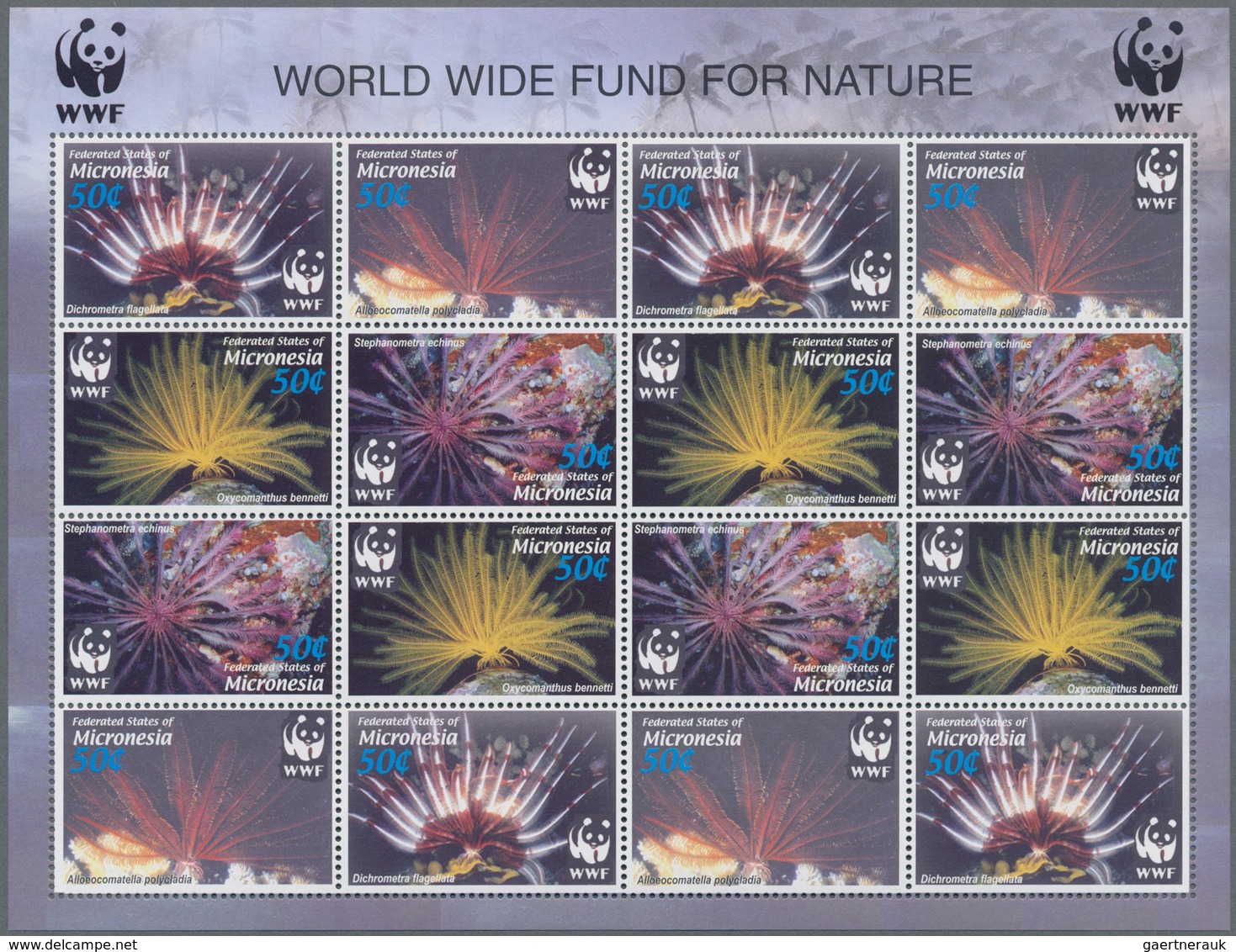 Thematik: WWF: 2005, MICRONESIA: WWF (Maldives Feather Star) In Complete Perforate And IMPERFORATE S - Other & Unclassified