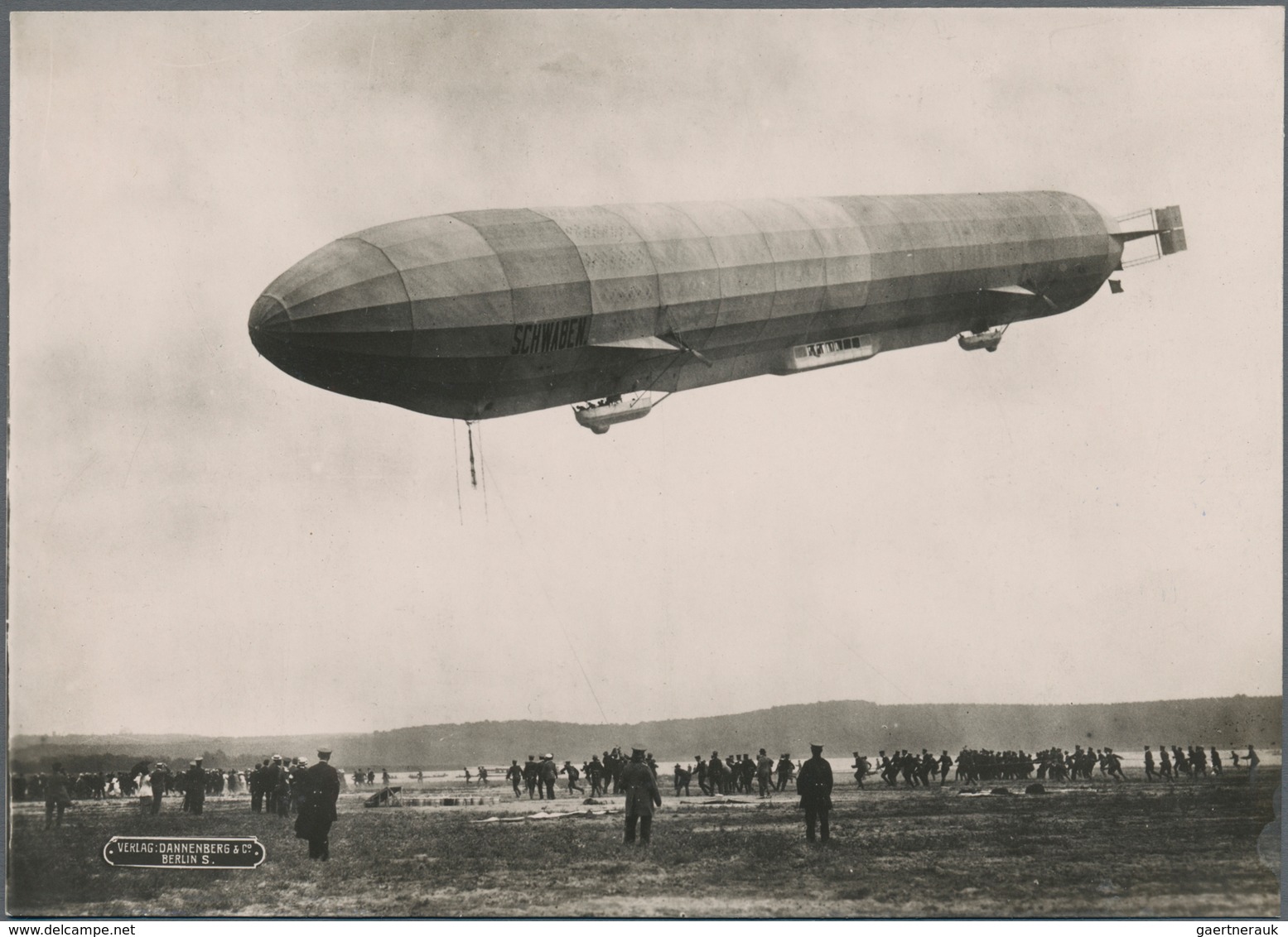 Thematik: Zeppelin / Zeppelin: 1911. Original, Period Photo Of The Pioneering Airship Schwaben In It - Zeppelins