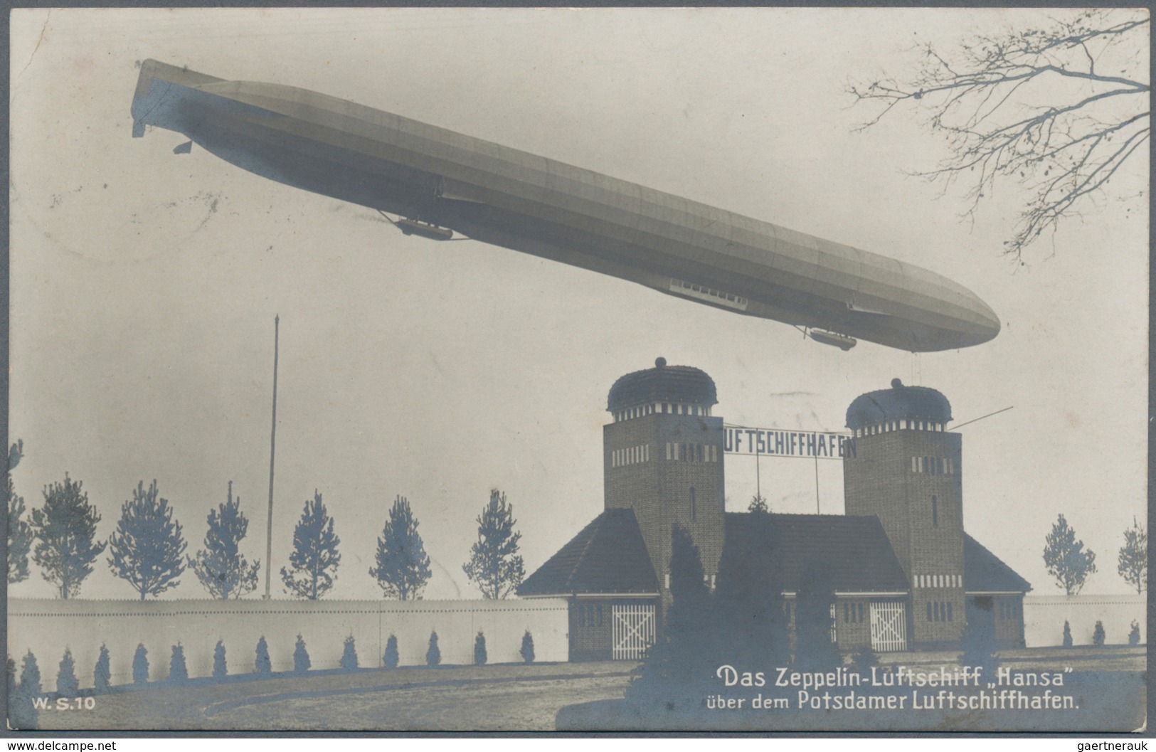 Thematik: Zeppelin / Zeppelin: 1913. Very Scarce Early Sanke Real Photo Postcard Of Hansa Airship At - Zeppelins