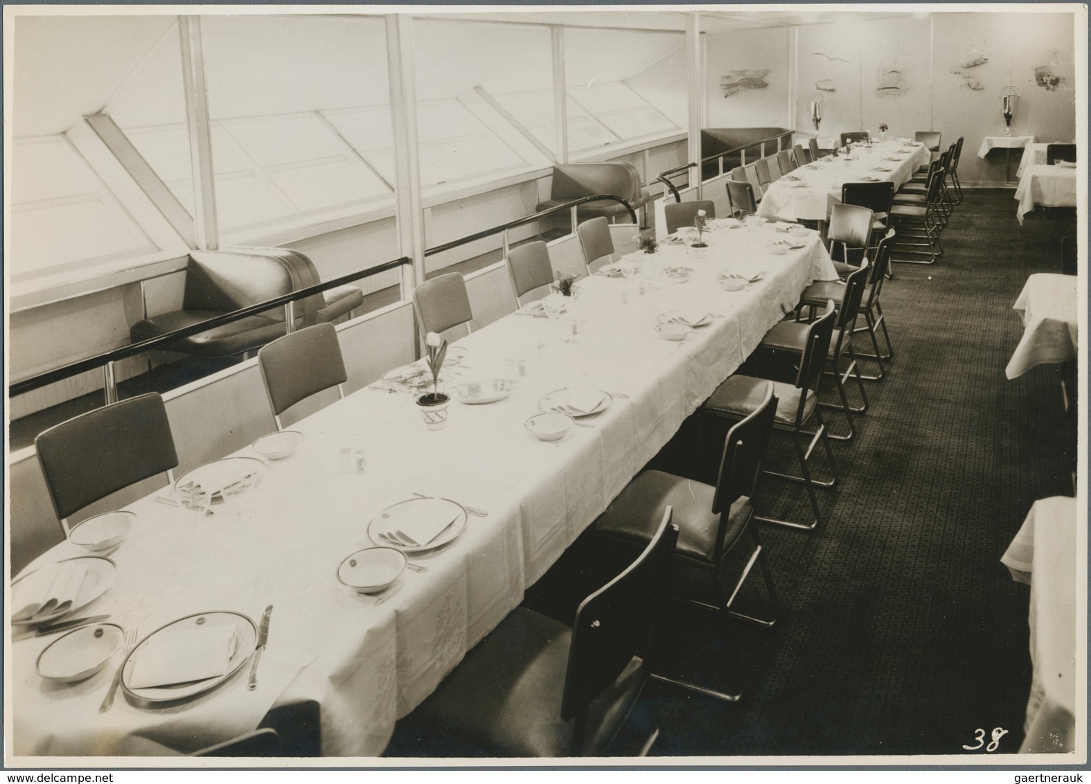 Thematik: Zeppelin / Zeppelin: 1936. LZ129 Dining Room Original Original, Period, Photograph Of The - Zeppelines