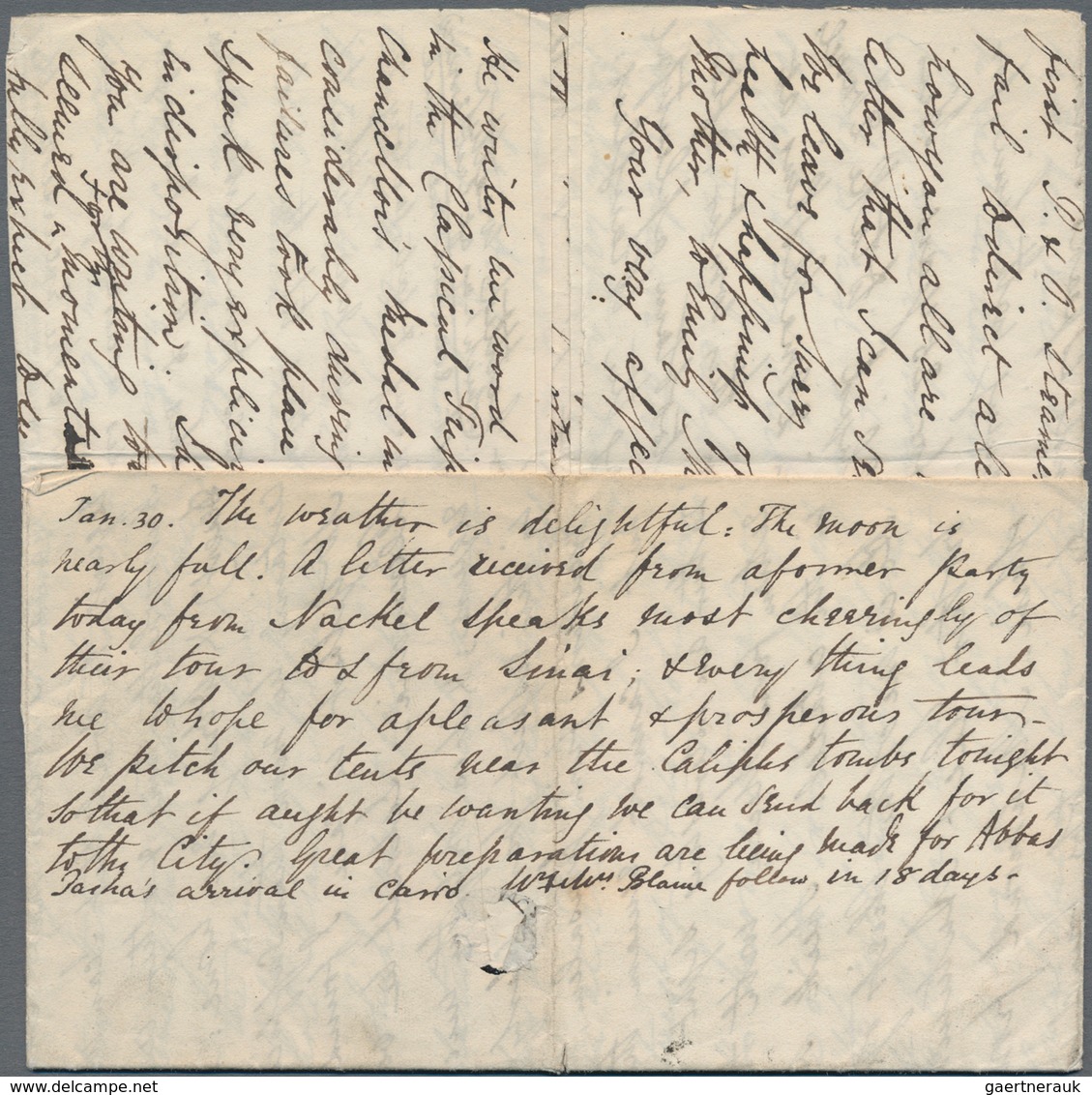 Ägypten - Vorphilatelie: 1849, Private Letter To "The Lord Bishop Of Gloster And Bristol" Mailed At - Prephilately
