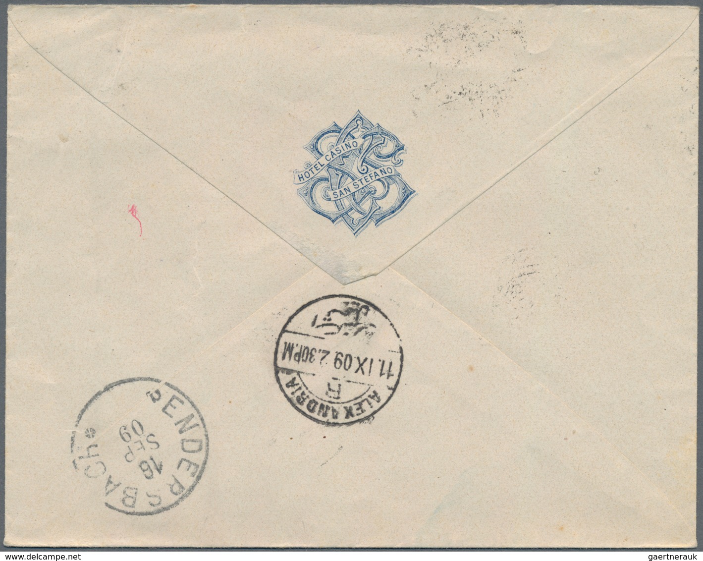 Ägypten: 1897/1909 Registered Mail To Germany: Postal Stationery Card 5m. Uprated 1pi. Ultramarine A - 1866-1914 Khedivate Of Egypt