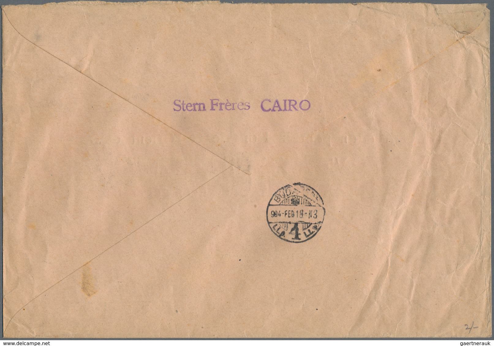 Ägypten: 1904 Printed Envelope Used From Cairo To Budapest, Franked By 5pi. Grey Tied By Cairo '13.I - 1866-1914 Khedivate Of Egypt