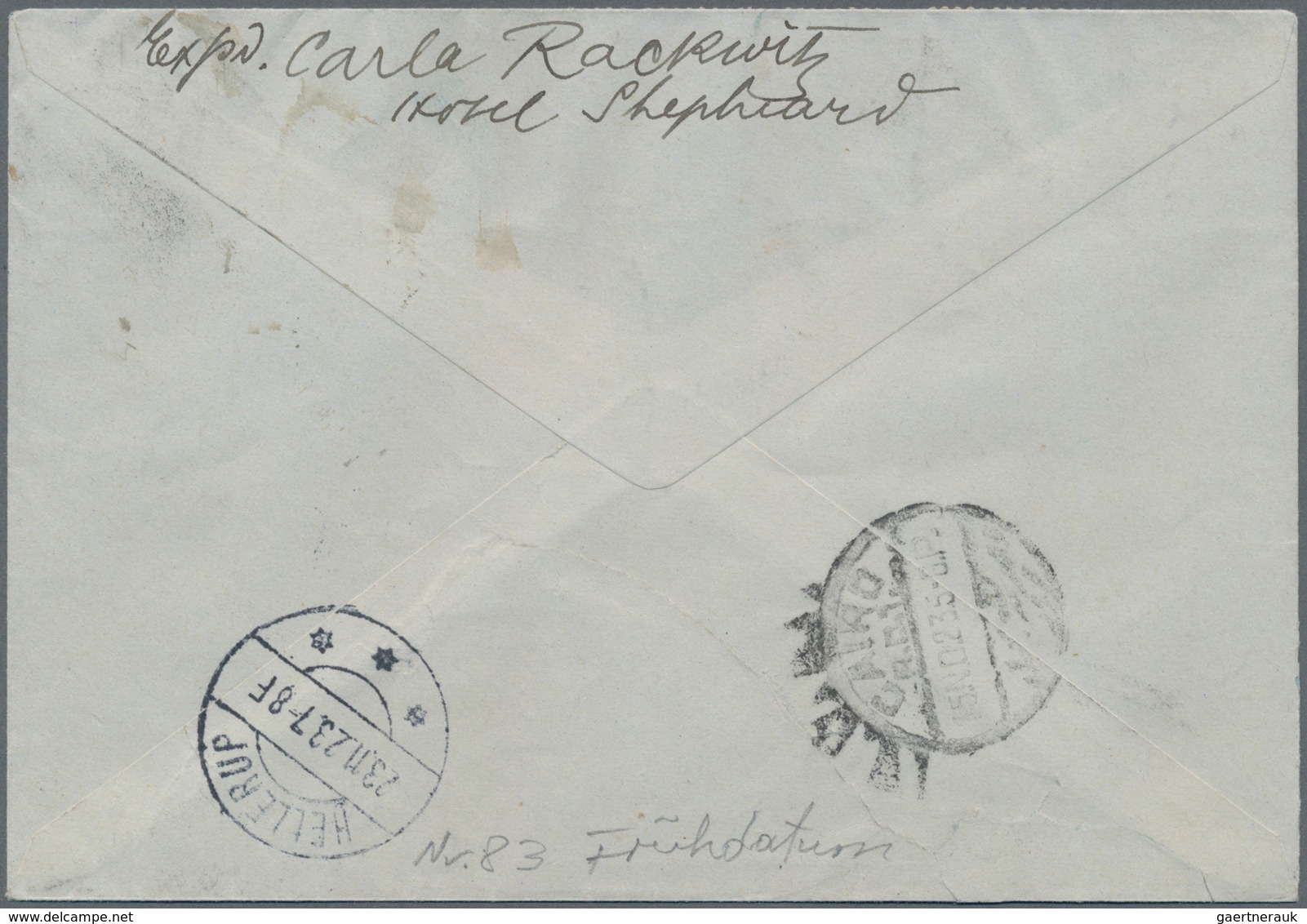 Ägypten: 1923 (15th Nov.), Registered Envelope Of Shepheard's Hotel, Cairo To Hellerup, Copenhagen, - 1866-1914 Khedivate Of Egypt