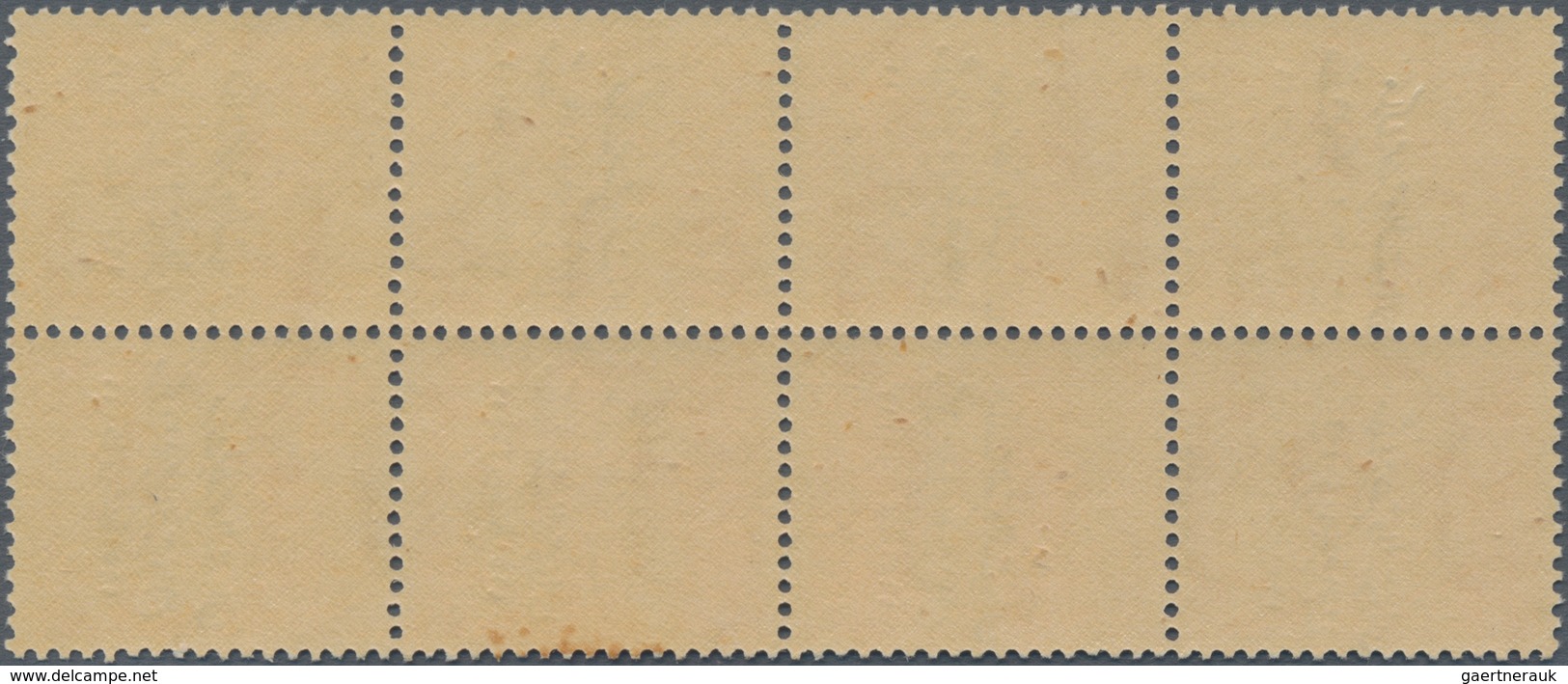 Ägypten: 1952, Overprints, 2m. Orange With Double Surcharge, Block Of Eight, Mint Never Hinged (one - 1866-1914 Khedivato De Egipto