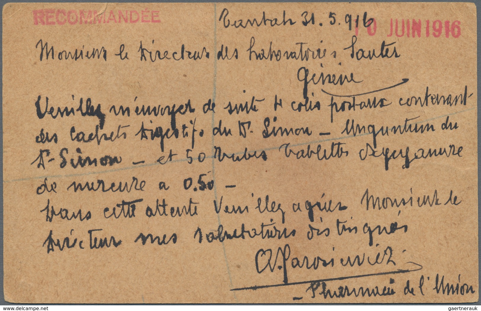 Ägypten - Ganzsachen: 1916, Stationery Card 2 M. Uprated 1 M. (2), 10 M. Canc. "TANTAH 31.5.16" Regi - Otros & Sin Clasificación