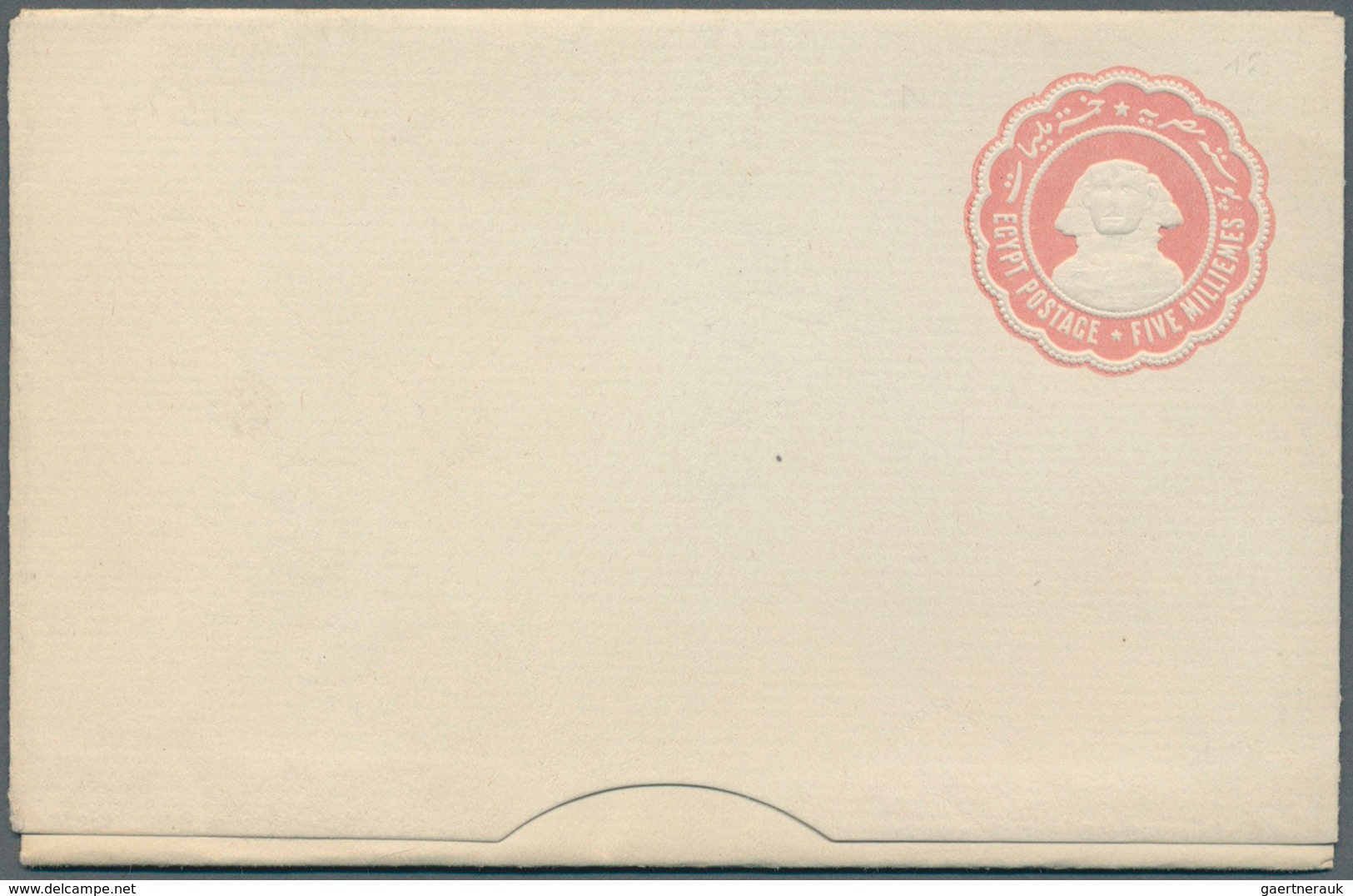 Ägypten - Ganzsachen: 1922, 5 Mill, Salmon, Postal Stationery Envelope, Unused In Perfect Condition, - Andere & Zonder Classificatie