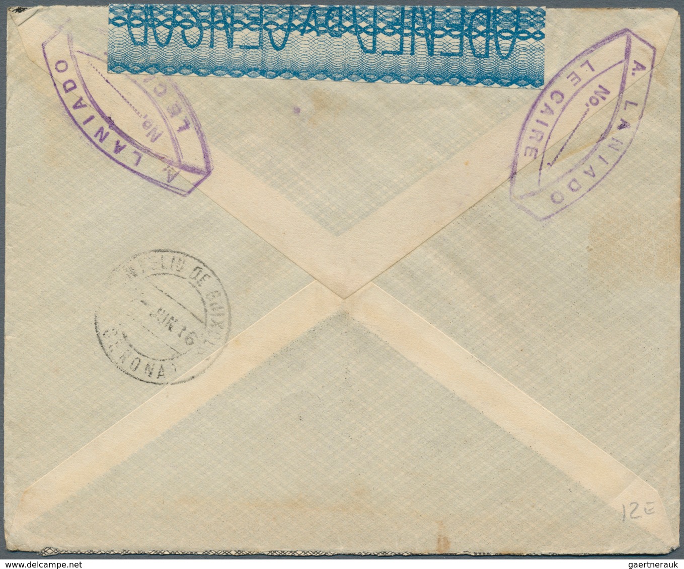 Ägypten - Stempel: 1915/16, Lot of 7 comercially used R-Letters to Spain with censor-stripes and cen
