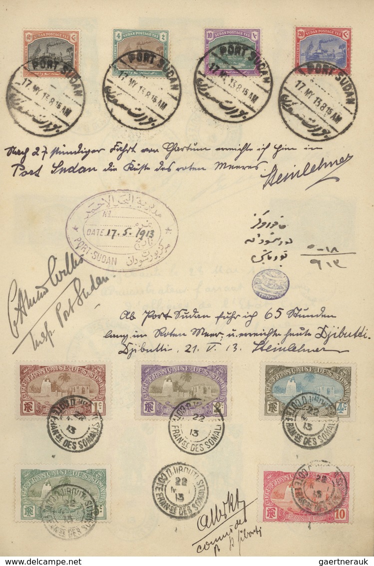 Ägypten - Besonderheiten: 1913, 25 Jan - 4 Aug, PHILATELIC TRAVEL DIARY "AFRICA ROUND TRIP" of Mr Jo