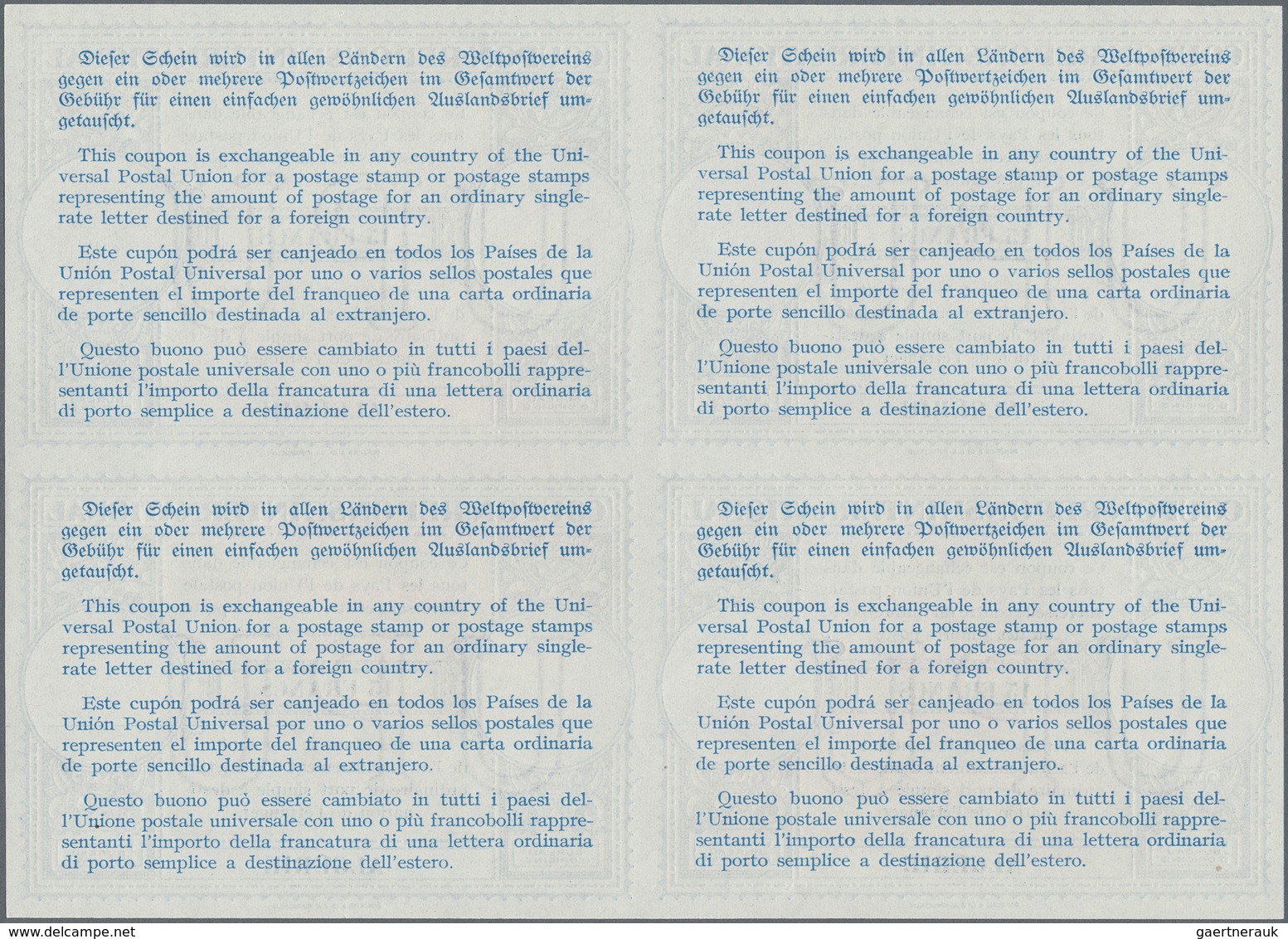 Algerien: 1940s/1950s (approx). International Reply Coupon 15 Francs (London Type) In An Unused Bloc - Covers & Documents