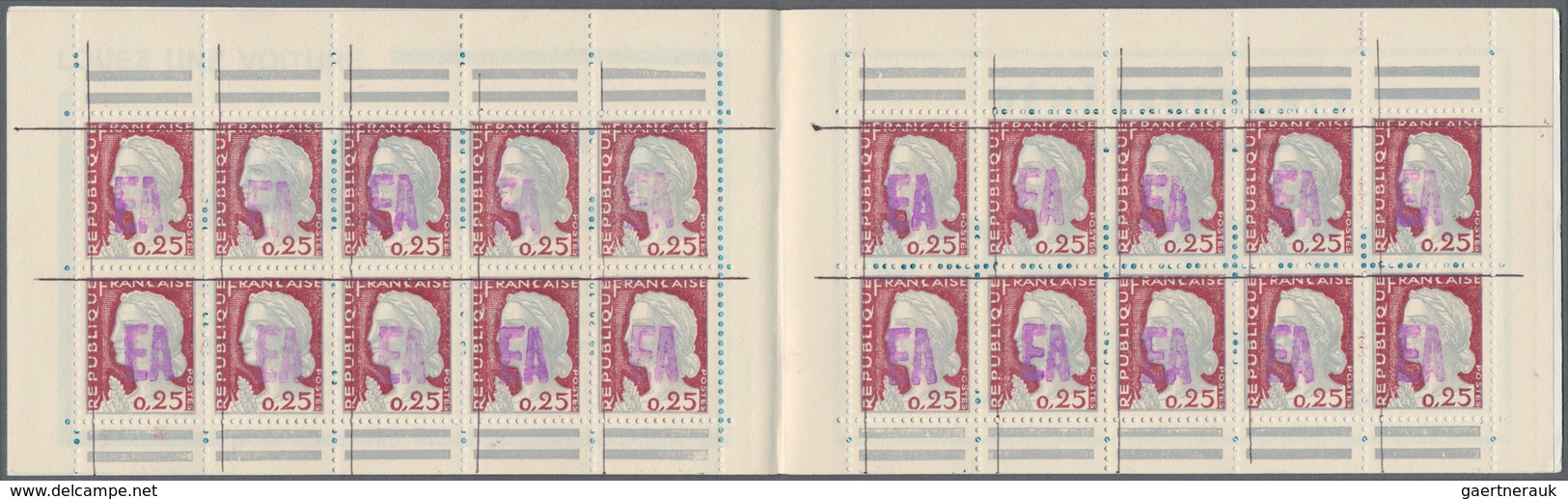 Algerien: 1962. Booklet (S. 15-62) Containing 20 Stamps 0.25fr Marianne De Decaris. Each Stamp With - Brieven En Documenten