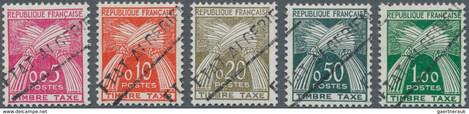 Algerien - Portomarken: 1962, Postage Dues Of France With Hand-stamp Overprint "EA" And Bar Over Old - Algerije (1962-...)