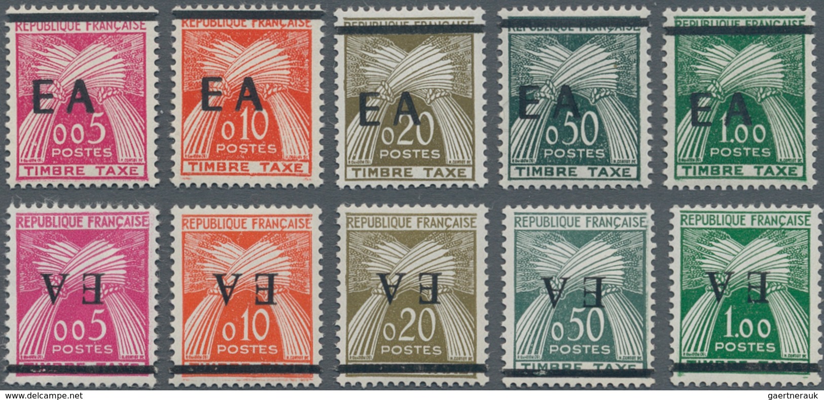 Algerien - Portomarken: 1962, EA Machine Overprints, 2 Sets, One With Regular Overprint, The Second - Algerije (1962-...)