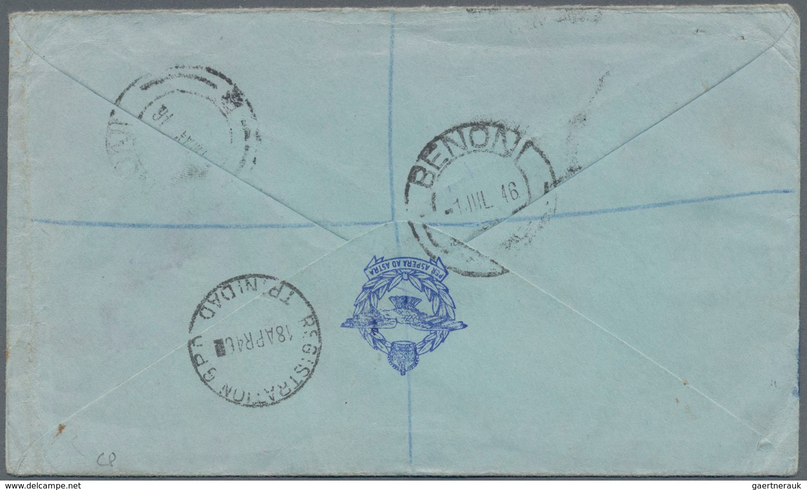 Antigua: 1938, KG VI 2x 1 Sh, 2Sh6P, 5 Sh, 6 D And 1½ D On Registered Airmail-envelope "North Atlani - Antigua And Barbuda (1981-...)