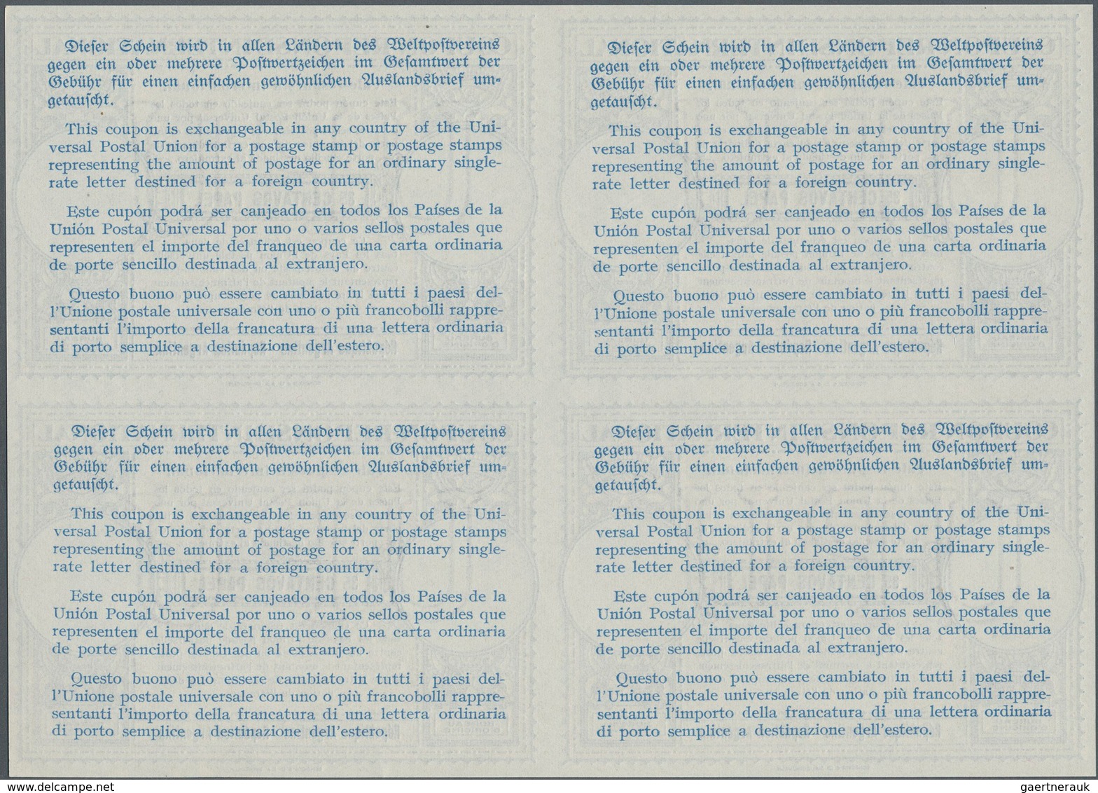 Argentinien - Ganzsachen: 1947. International Reply Coupon 35 Centavos Papel (London Type) In An Unu - Postwaardestukken