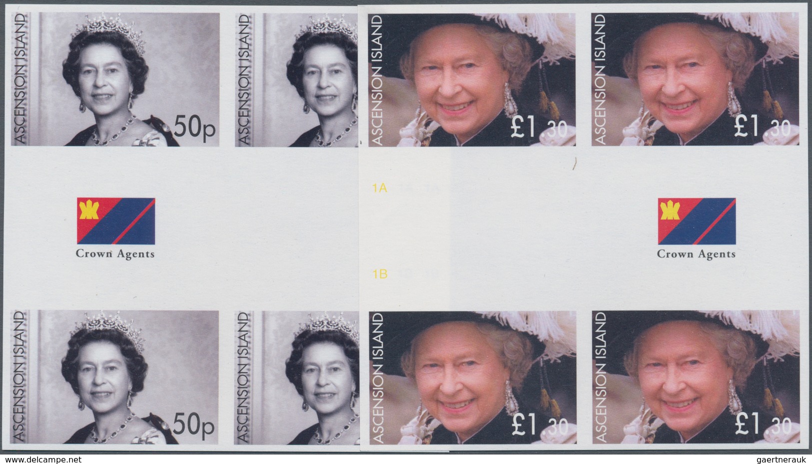 Ascension: 2006, 80th Birthday Of QEII Two Different Stamps Incl. 50p. And £1.30 In IMPERFORATE Gutt - Ascension