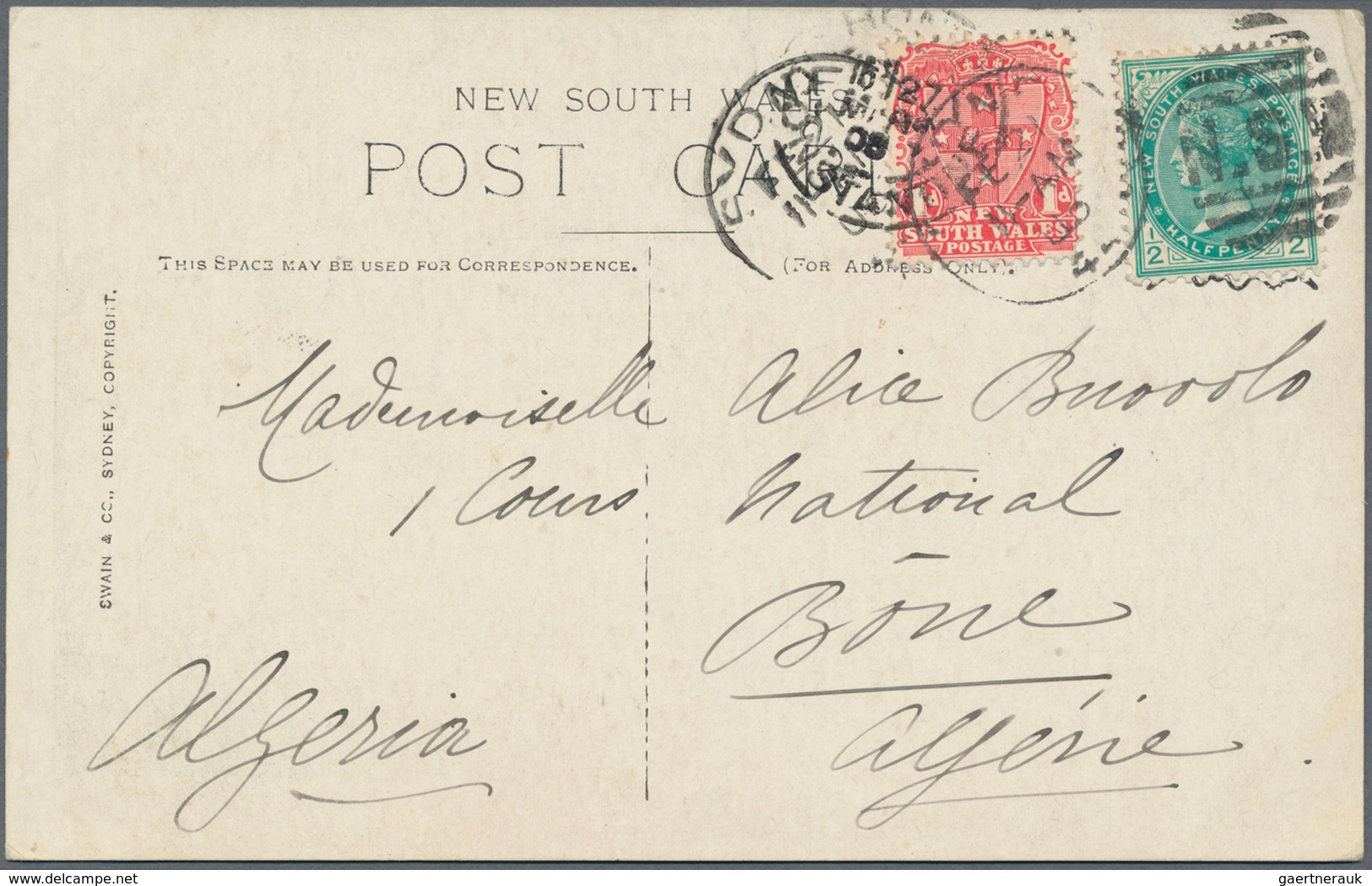 Neusüdwales: 1895/1906: Two Postcards From New South Wales (2) And One P/s Card From Victoria To Spe - Covers & Documents