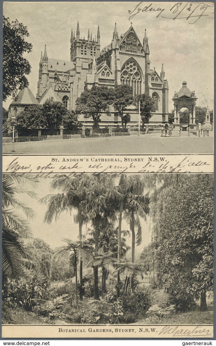 Neusüdwales: 1895/1906: Two Postcards From New South Wales (2) And One P/s Card From Victoria To Spe - Brieven En Documenten