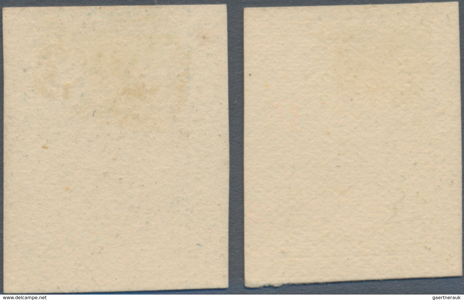 Tasmanien: 1855, QV Chalon Heads 2d. Green And 4d. Blue PLATE PROOFS On Very Thick Unwatermarked And - Covers & Documents