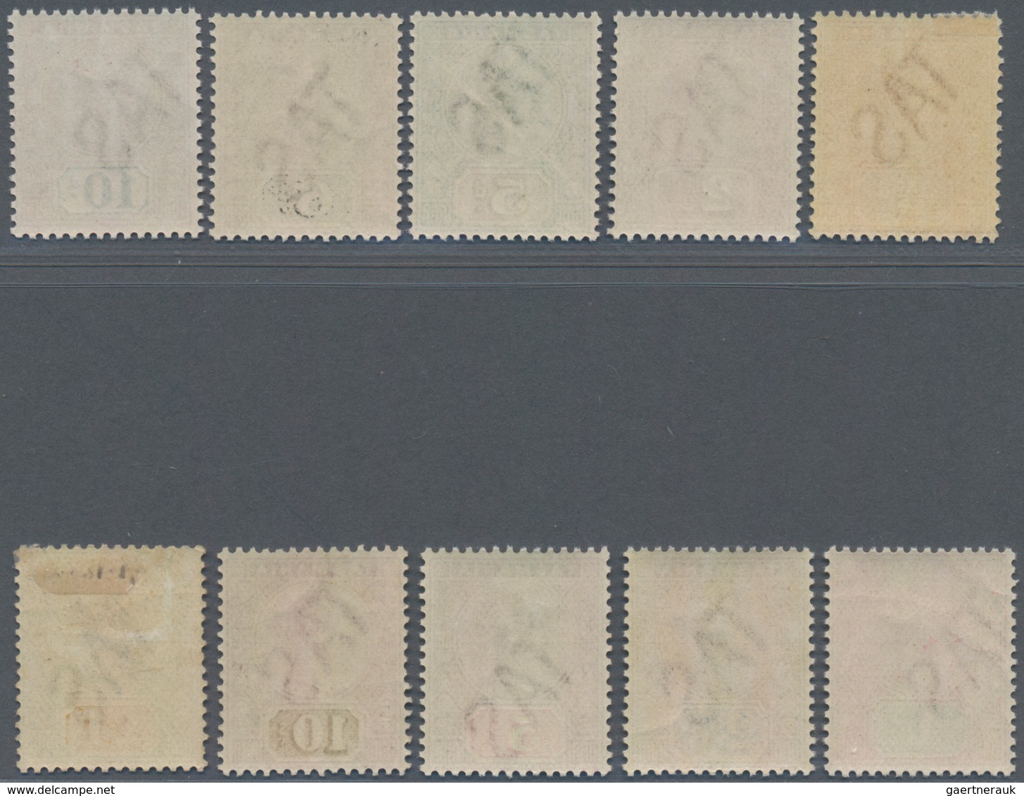 Tasmanien: 1892/1899, QV Tablets Complete Set Of Ten ½d. Orange/mauve To £1 Green/yellow, Mint Hinge - Covers & Documents