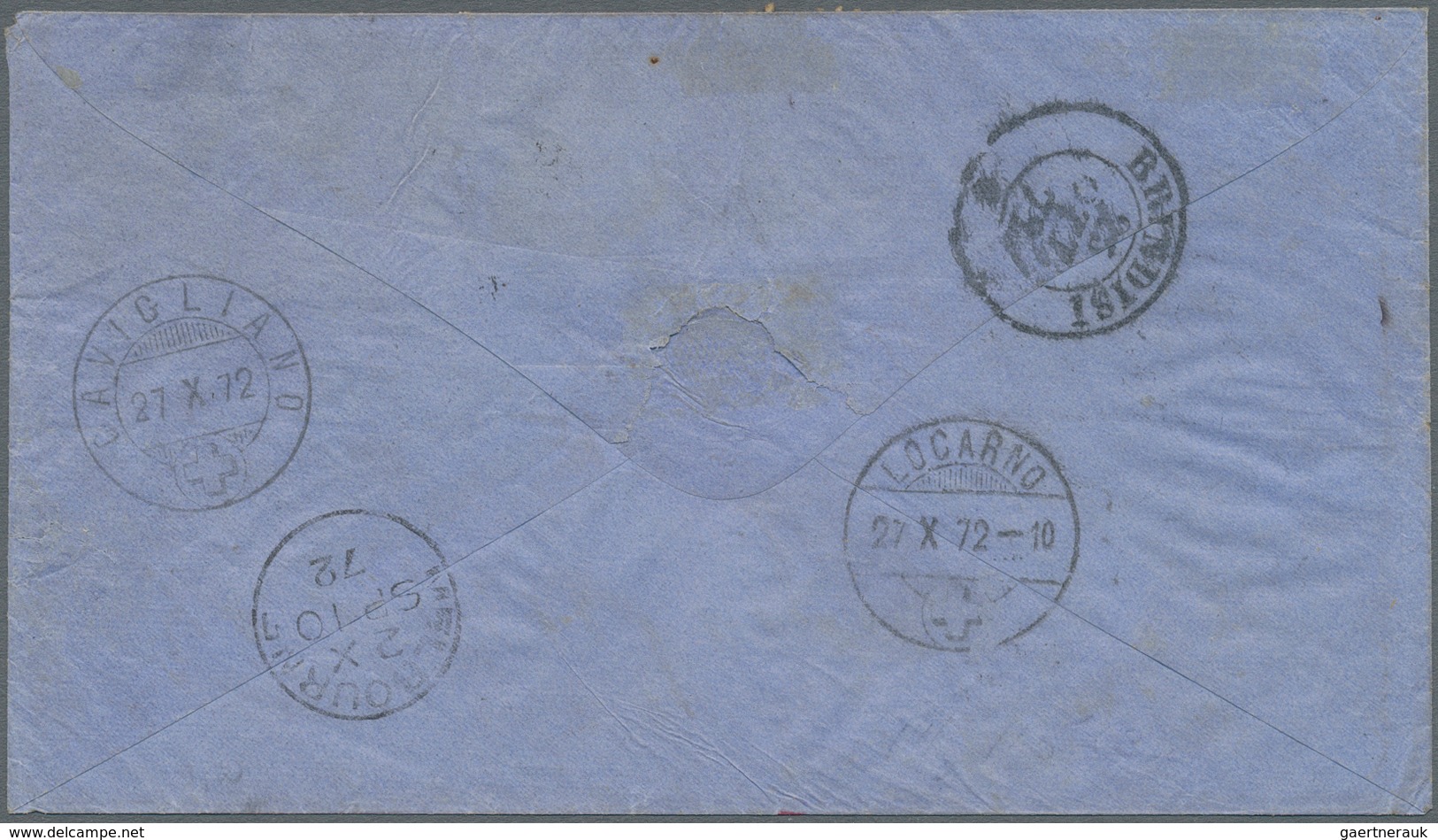 Victoria: 1872, Letter From "DAYLESFORD VICTORIA" Franked With 4 D QV As A Strip Of Three (one Stamp - Covers & Documents