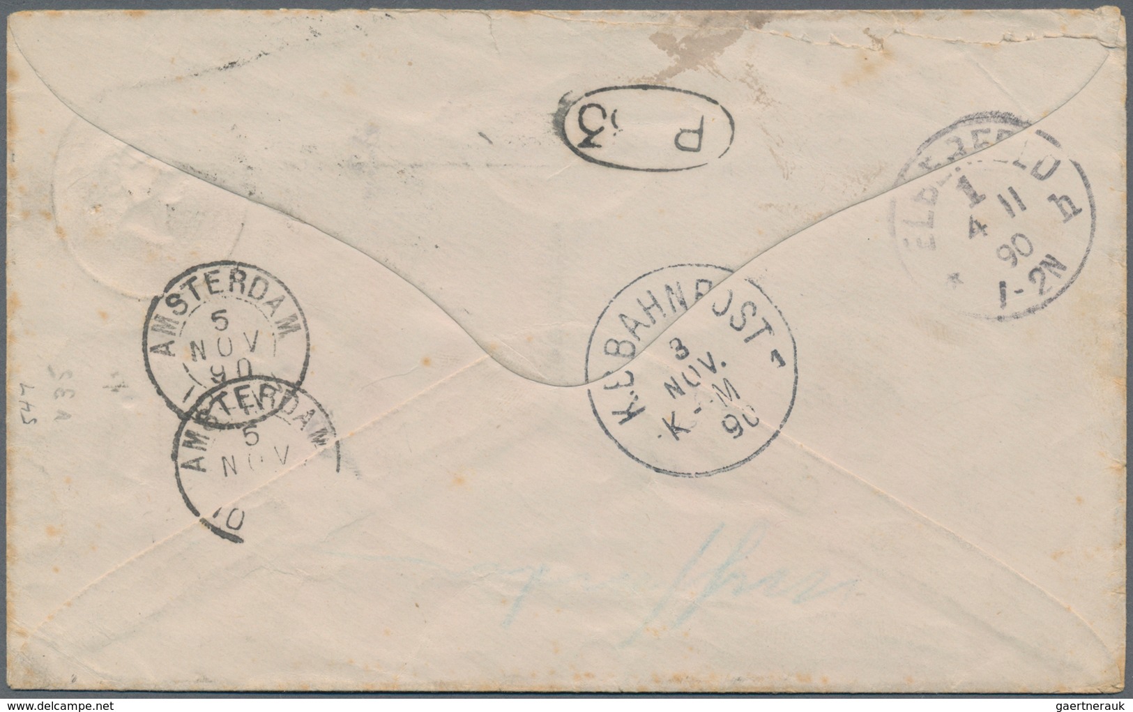 Victoria: 1890 (29.9.), Stat. Envelope QV 1d. Chesnut Uprated With QV 1d. Chestnut Pair + Strip/3 Co - Covers & Documents