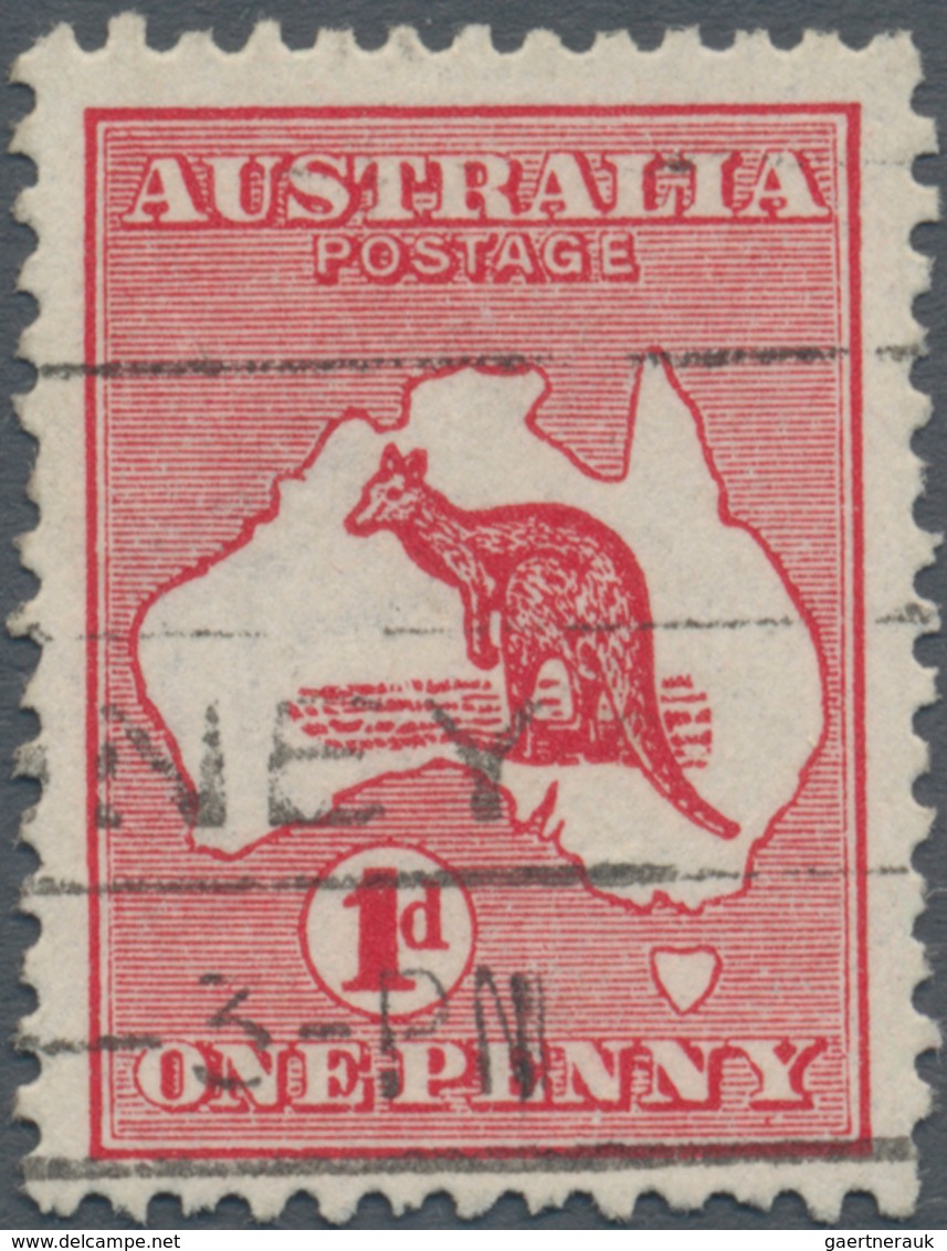 Australien: 1913, Kangaroo 1d. Red Die I With SIDEWAYS Watermark Fine Used With Part Sydney Machine - Other & Unclassified