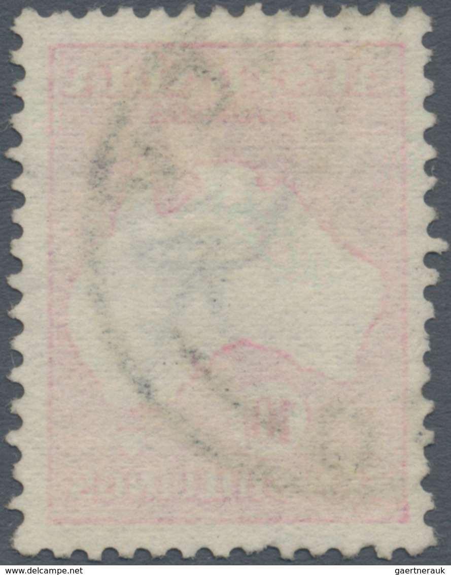 Australien: 1913, Kangaroo 10s. Grey And Pink 1st Wmk. Fine Commercially Used With Large Part '(SY)D - Other & Unclassified