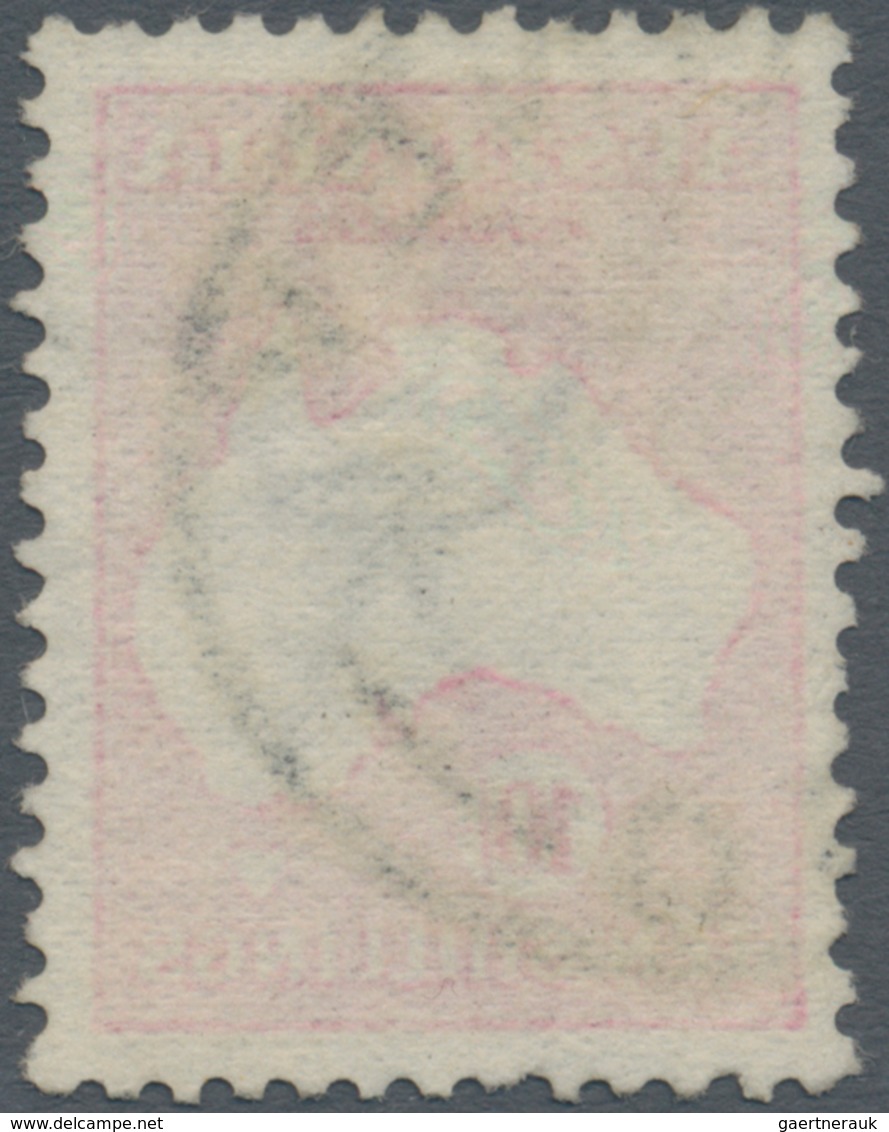 Australien: 1913, Kangaroo 10s. Grey And Pink 1st Wmk. Fine Commercially Used With Large Part '(SY)D - Andere & Zonder Classificatie