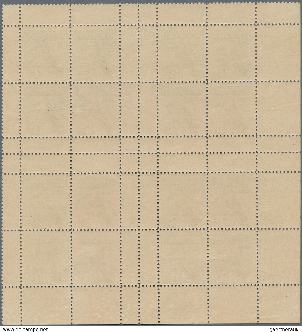 Australien: 1928, Kookaburra Miniature Sheet In A Block Of Four From Lower Left Corner, Mint Never H - Andere & Zonder Classificatie