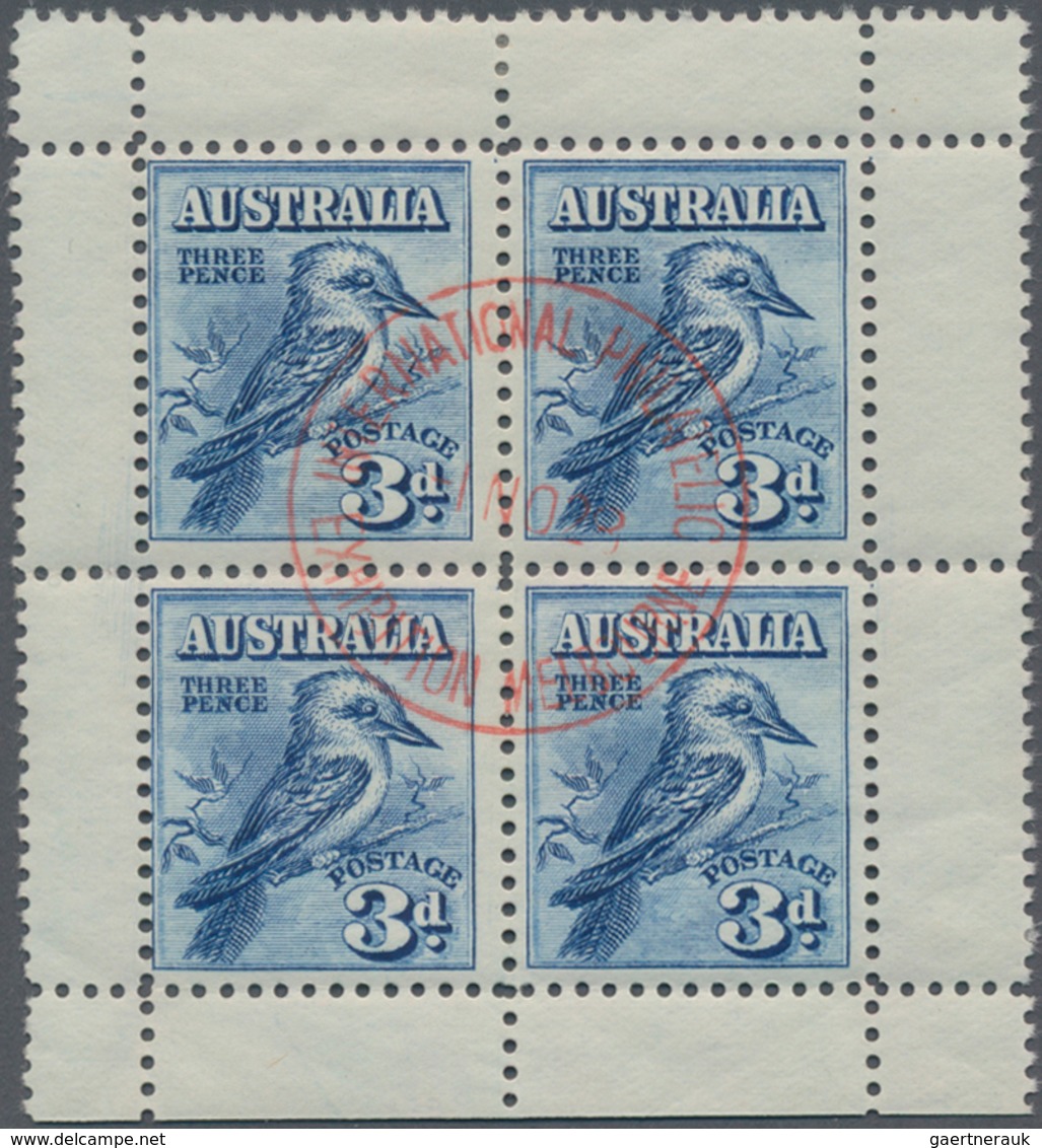 Australien: 1928, Kookaburra Miniature Sheet From Lower Margin Fine Used With Red Exhibition Postmar - Other & Unclassified