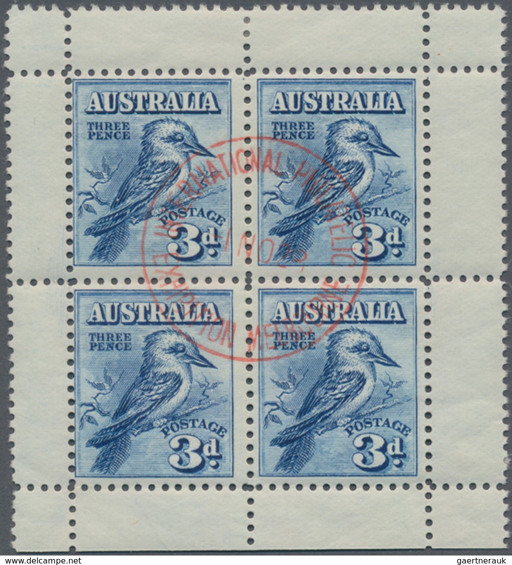 Australien: 1928, Kookaburra Miniature Sheet From Lower Margin Fine Used With Red Exhibition Postmar - Andere & Zonder Classificatie