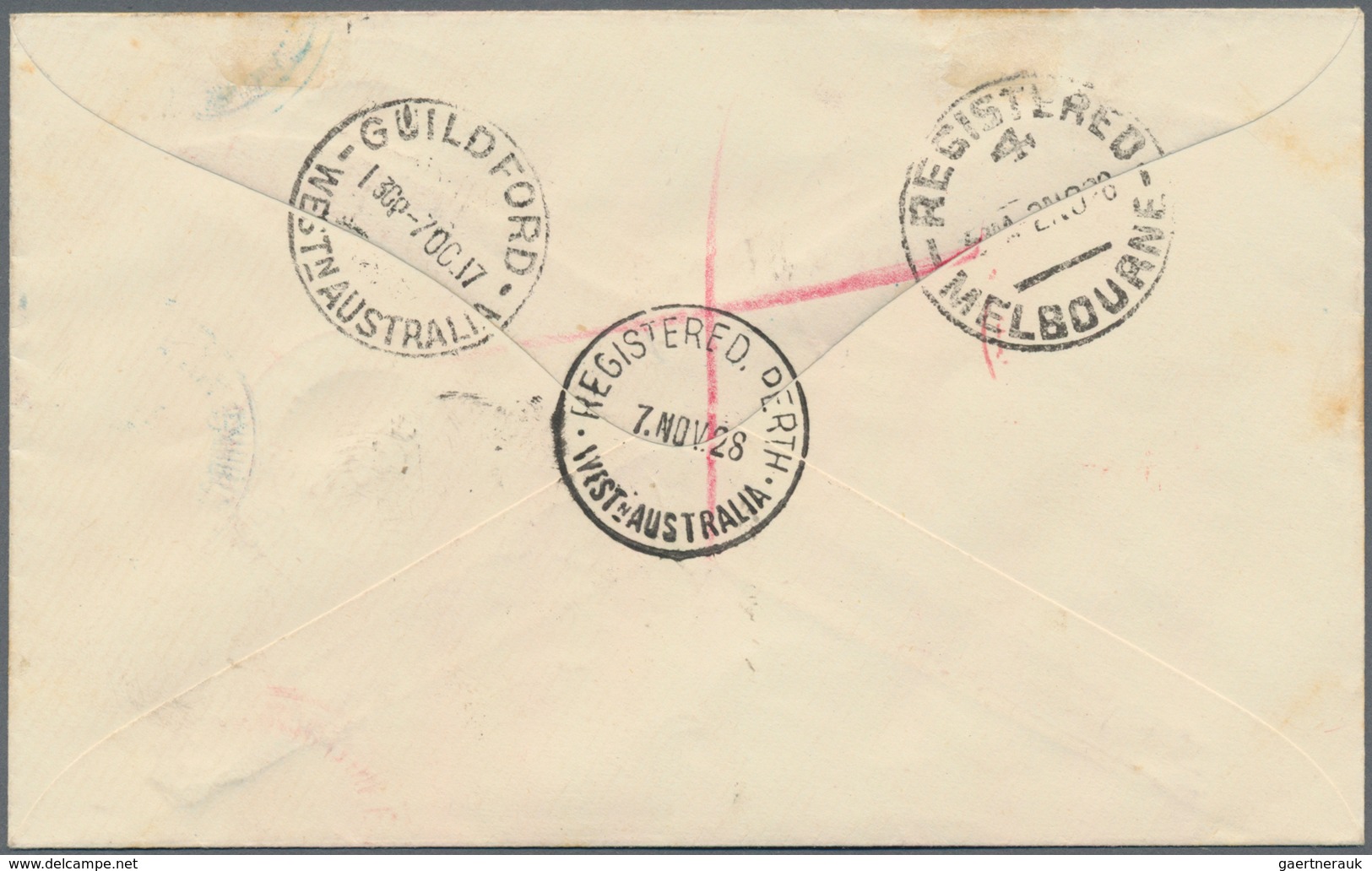 Australien: 1928 (1.11.), Kookaburra Miniature Sheet From Upper Margin Used On Registered Cover With - Andere & Zonder Classificatie