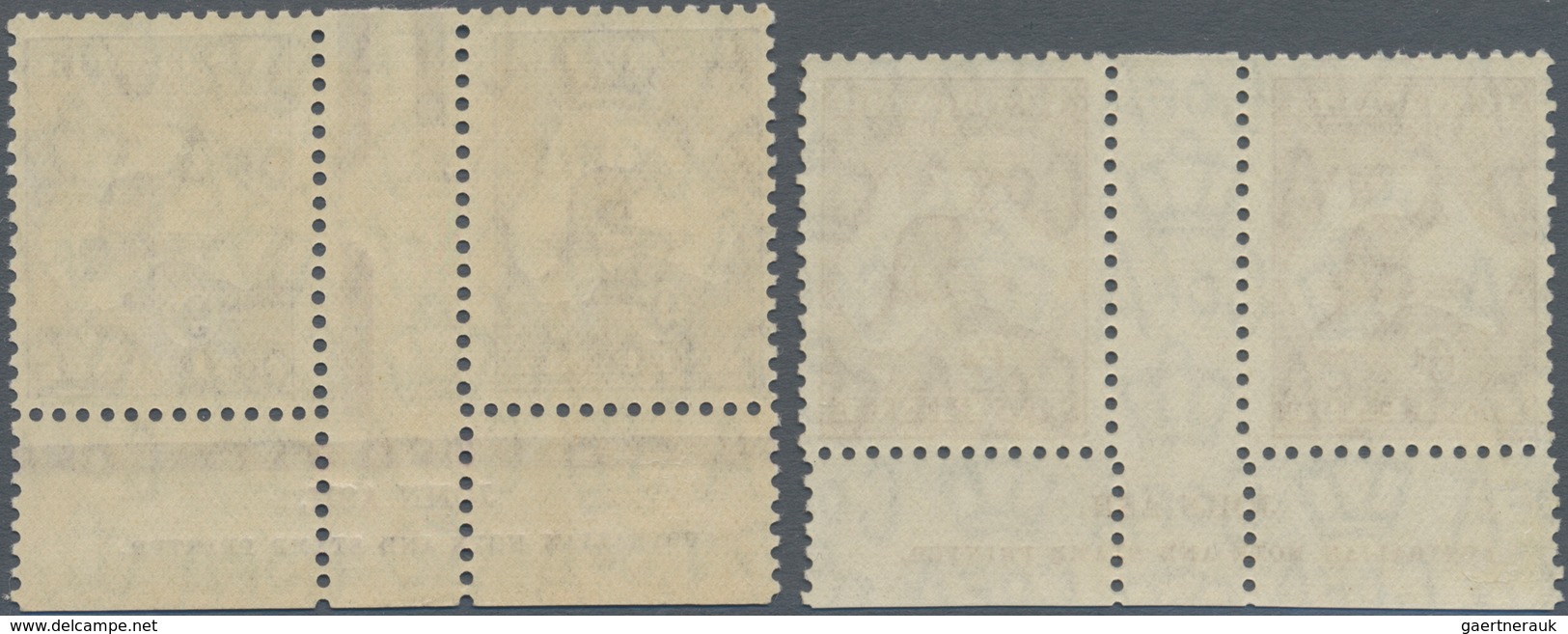 Australien: 1932, Kangaroos With CofA Wmk. 6d. Chestnut And 9d. Violet In Horizontal Gutter Pairs Wi - Other & Unclassified