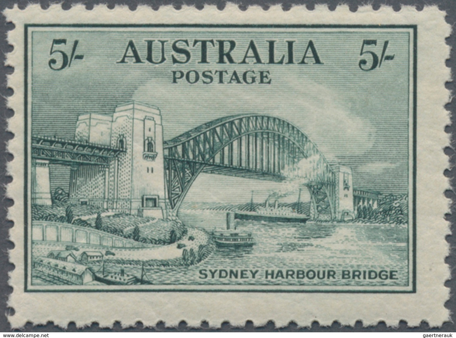 Australien: 1932, Sydney Harbour Bridge 5s. Dark Green Mint Never Hinged, SG. £ 425 For A Hinged Sta - Other & Unclassified