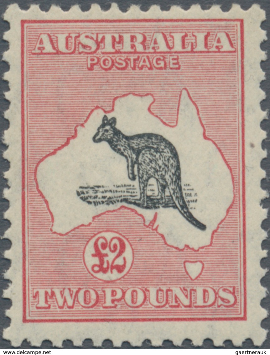 Australien: 1934, £2 Black/rose, Wm Crown C Of A, Fresh Colour And Well Perforated, Mint Original Gu - Other & Unclassified