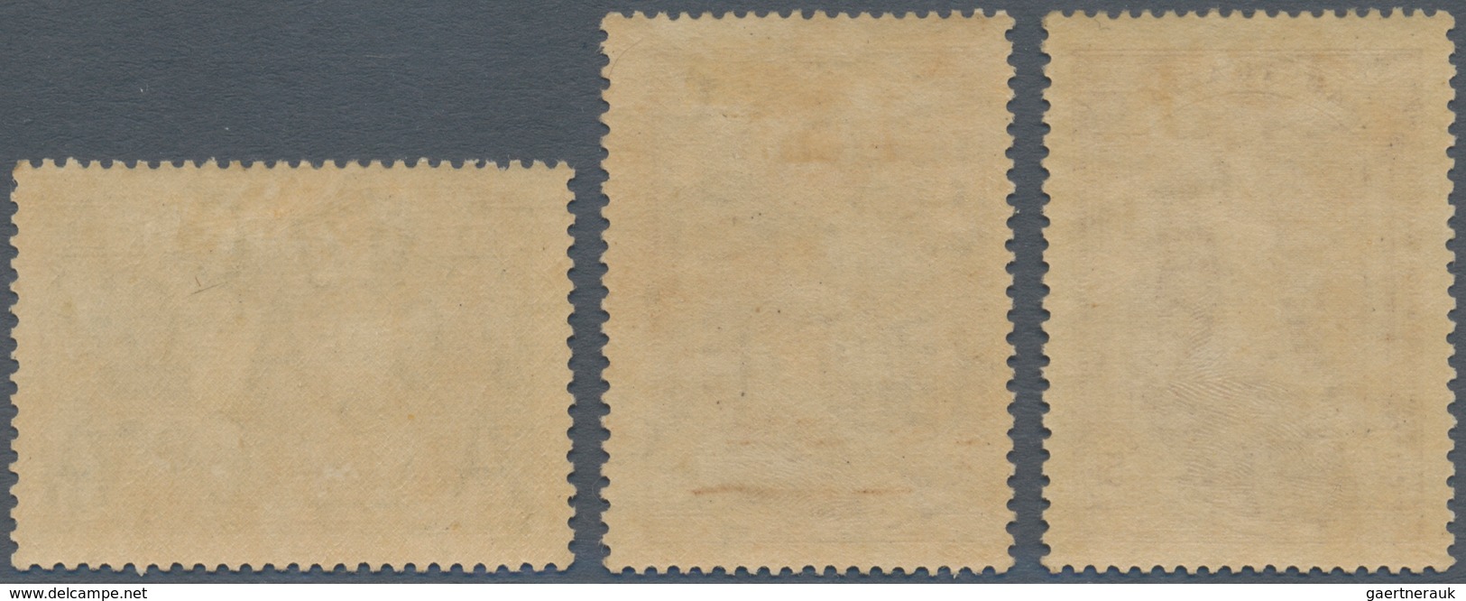 Australien: 1938 KGVI. Definitives 5s. Claret, 10s. Dull Purple And £1 Bluish Slate All Mint Lightly - Andere & Zonder Classificatie