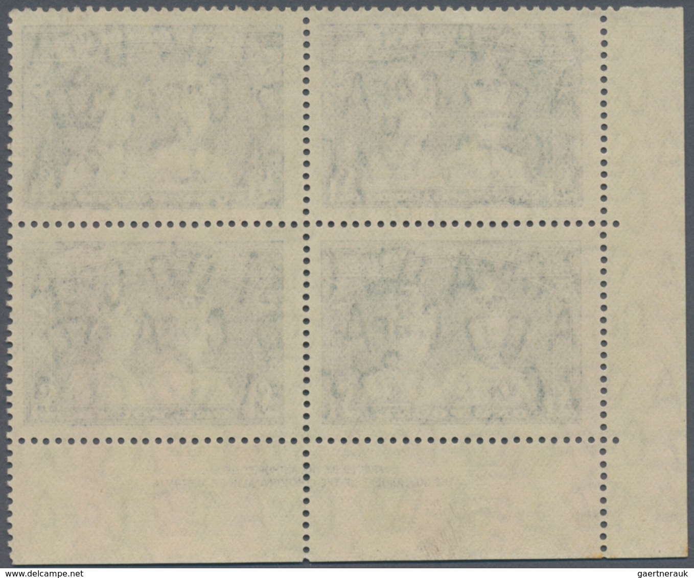 Australien: 1948/1949, Coronation Robes Set Of Three (5s., 10s. And £1) Thin Paper Blocks Of Four Fr - Andere & Zonder Classificatie